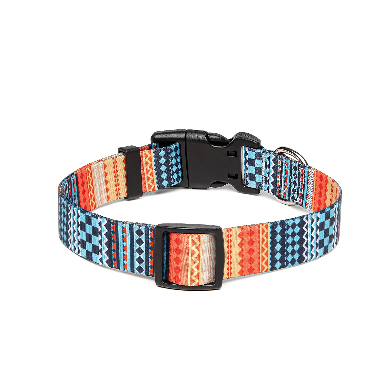 Suredoo Adjustable Dog Collar With Patterns, Ultra Comfy Soft Nylon Breathable Pet Collar For Small Medium Large Dogs (S, Bohemian Orange)