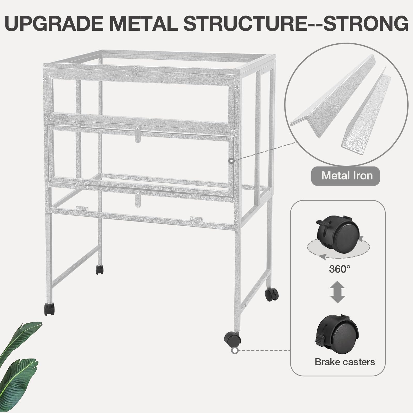 Medehoo Guinea Pig Cage, Moveable Metal Frame Hamster Cage Anti-Chewing With Aluminium Alloy Edge, Hideouts, Ramps, Seesaws Chew