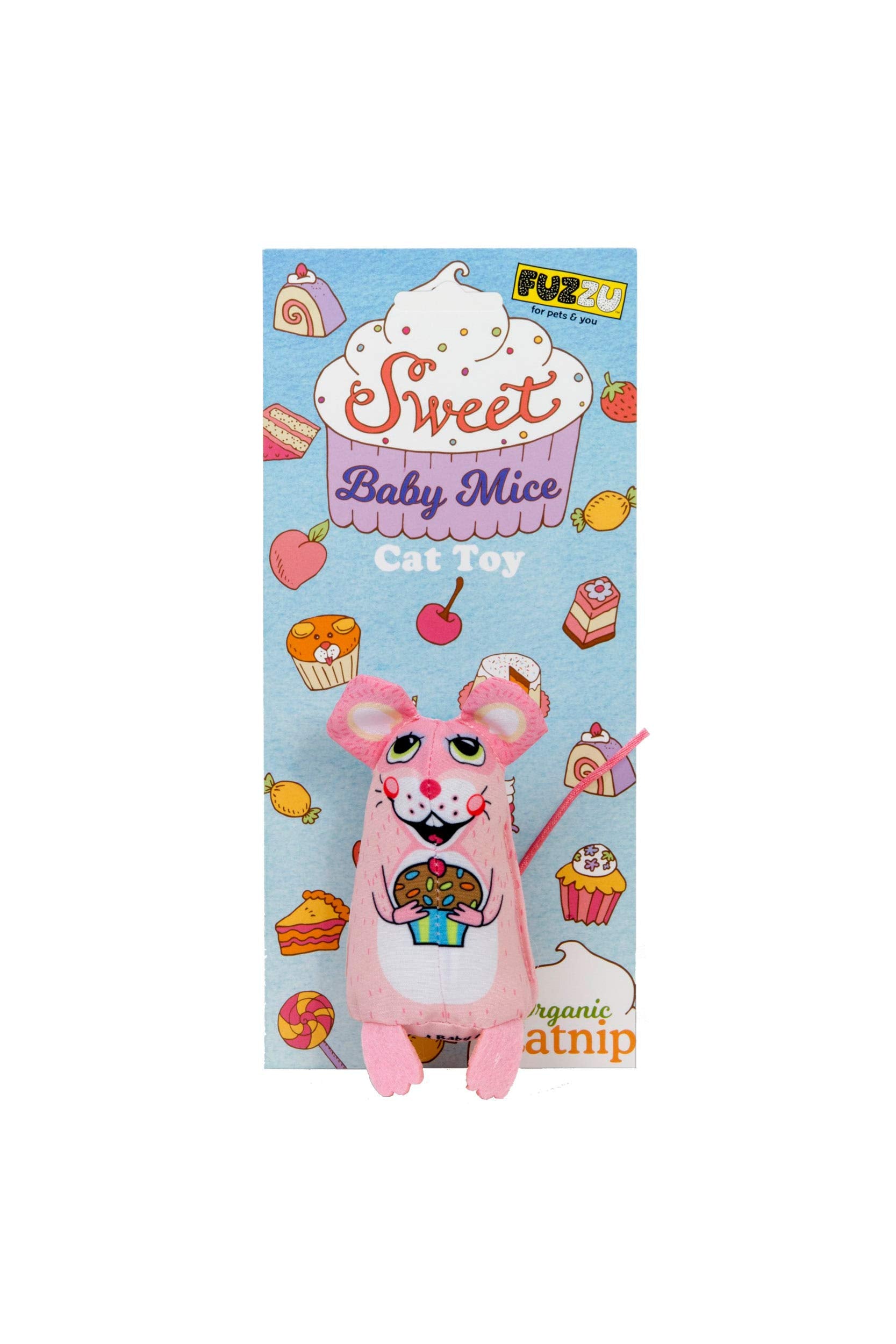 Fuzzu Sweet Baby Mice Cat Toy | Cat Toy Catnip | Interactive Cat Toy | Stimulating Cat Toy | Organic Catnip | Pink
