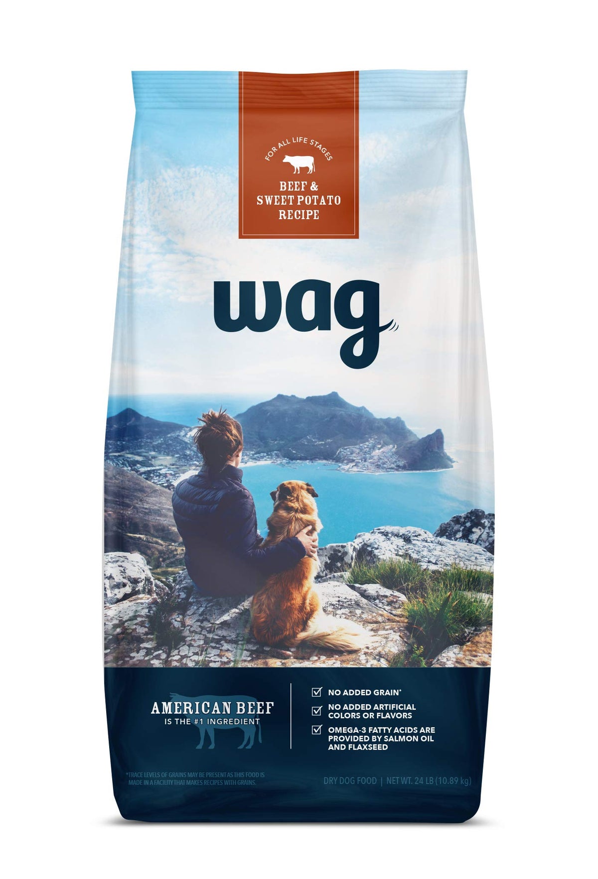 Amazon Brand - Wag Dry Dog Food Beef & Sweet Potato, Grain Free 24 Lb Bag