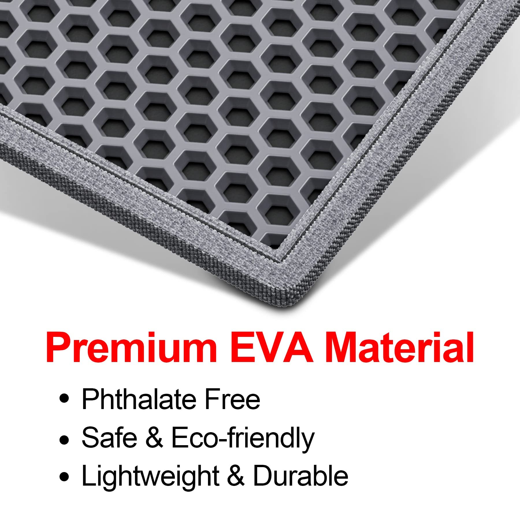 Waretary Cat Litter Mat 36'X 30', Kitty Pretty Litter Box Trapping Mat, Extra Large Xl Honeycomb Double Scatter Control Layer Mat, Urine & Waterproof, Washable, Easy Clean, Phthalate Free, Grey