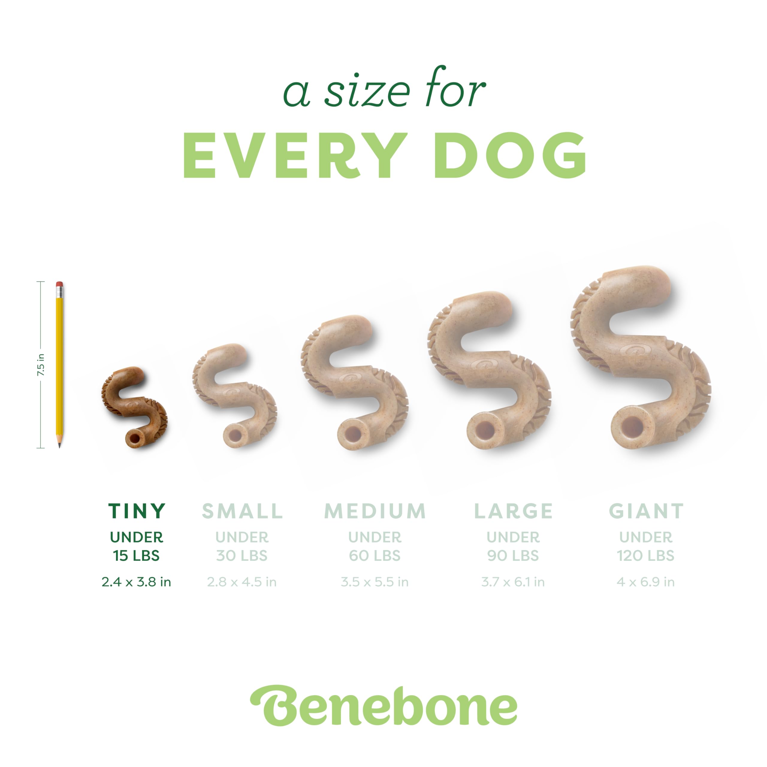 Benebone Tiny 2-Pack, Tripe Bone Durable Dog Chew Toy For Aggressive Chewers, Real Tripe, Made In Usa
