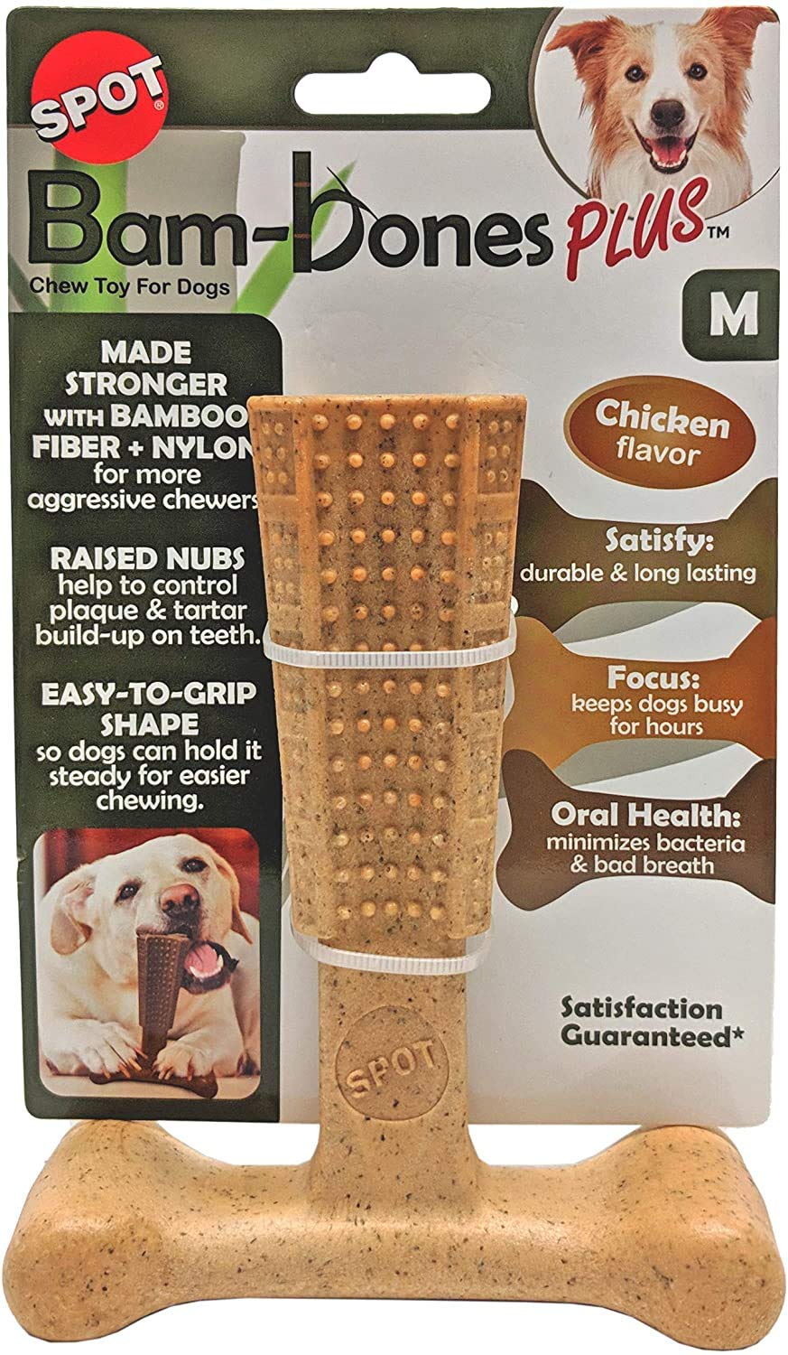 Ethical Pet 3 Pack Of Bambones Plus Dog Chew Toys, Medium 6 Inch, Chicken Flavor