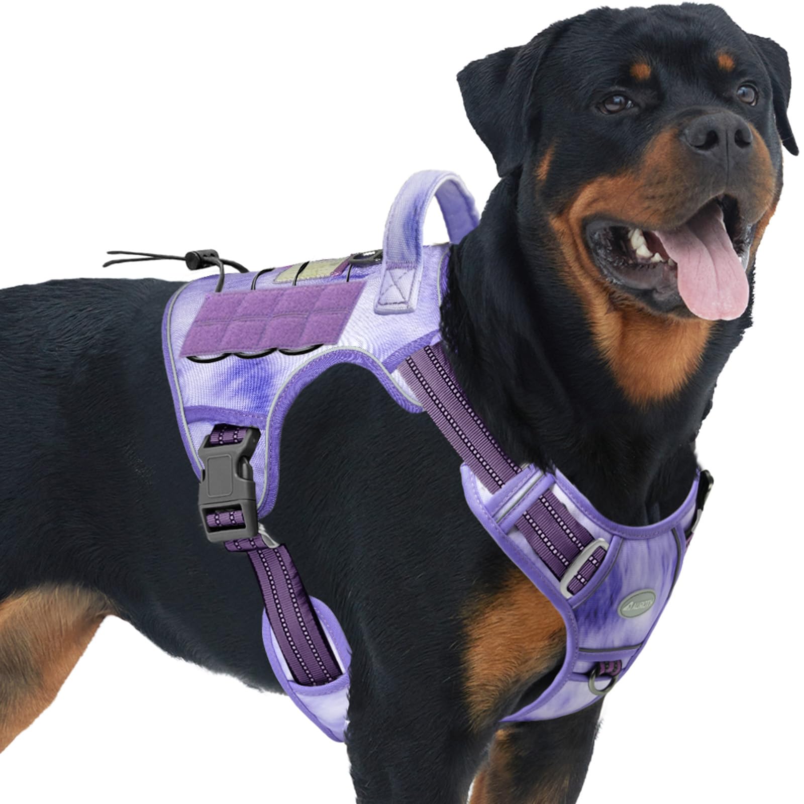 Auroth Tactical Dog Harness For Large Dogs No Pull Adjustable Pet Harness Reflective K9 Working Training Easy Control Pet Vest Military Service Dog Harnesses Very Peri L