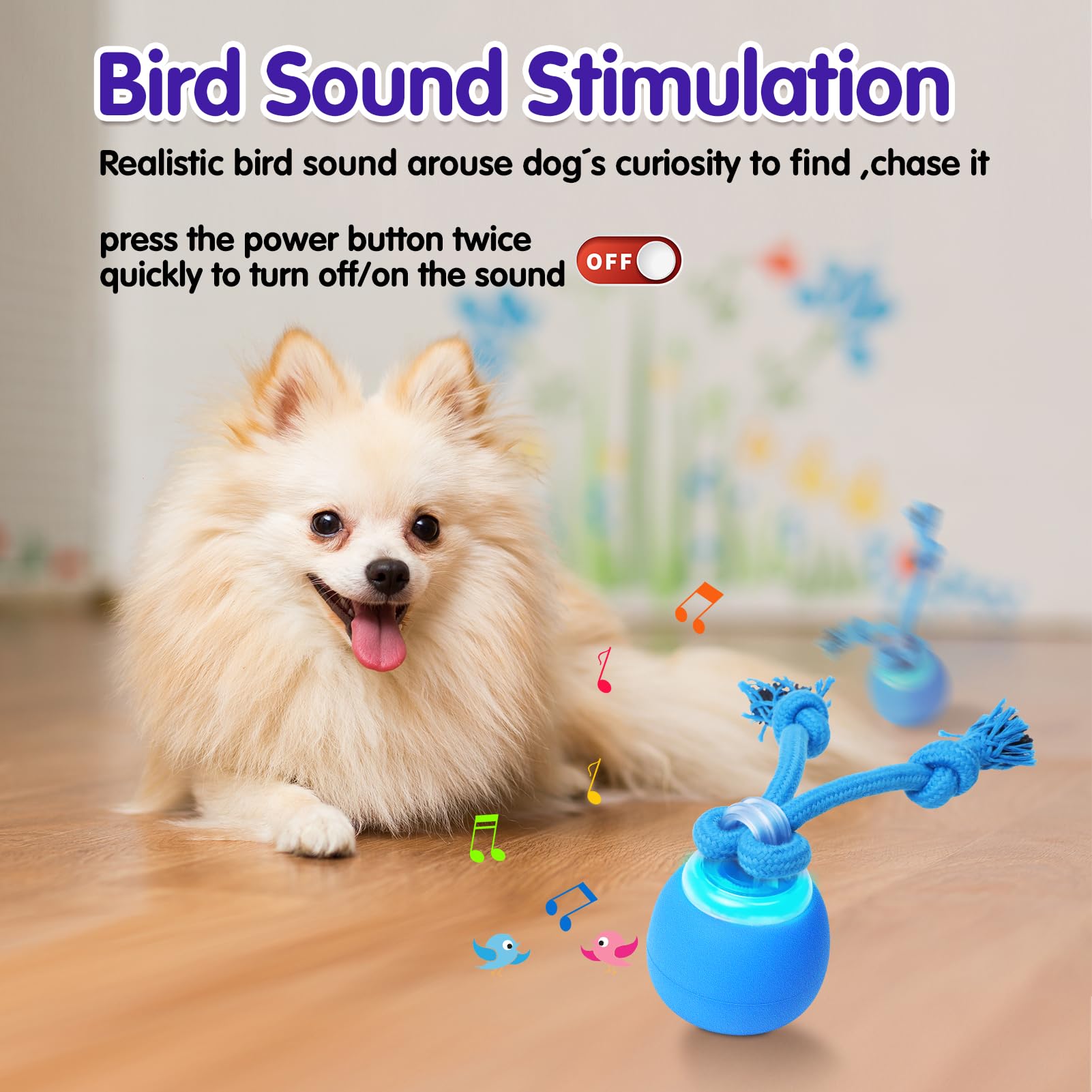 Oxawo Interactive Dog Toys Electric Dog Ball Touch Wake-Up With Dogs Chirping Rechargeable Toys Indoor & Outdoor Fun