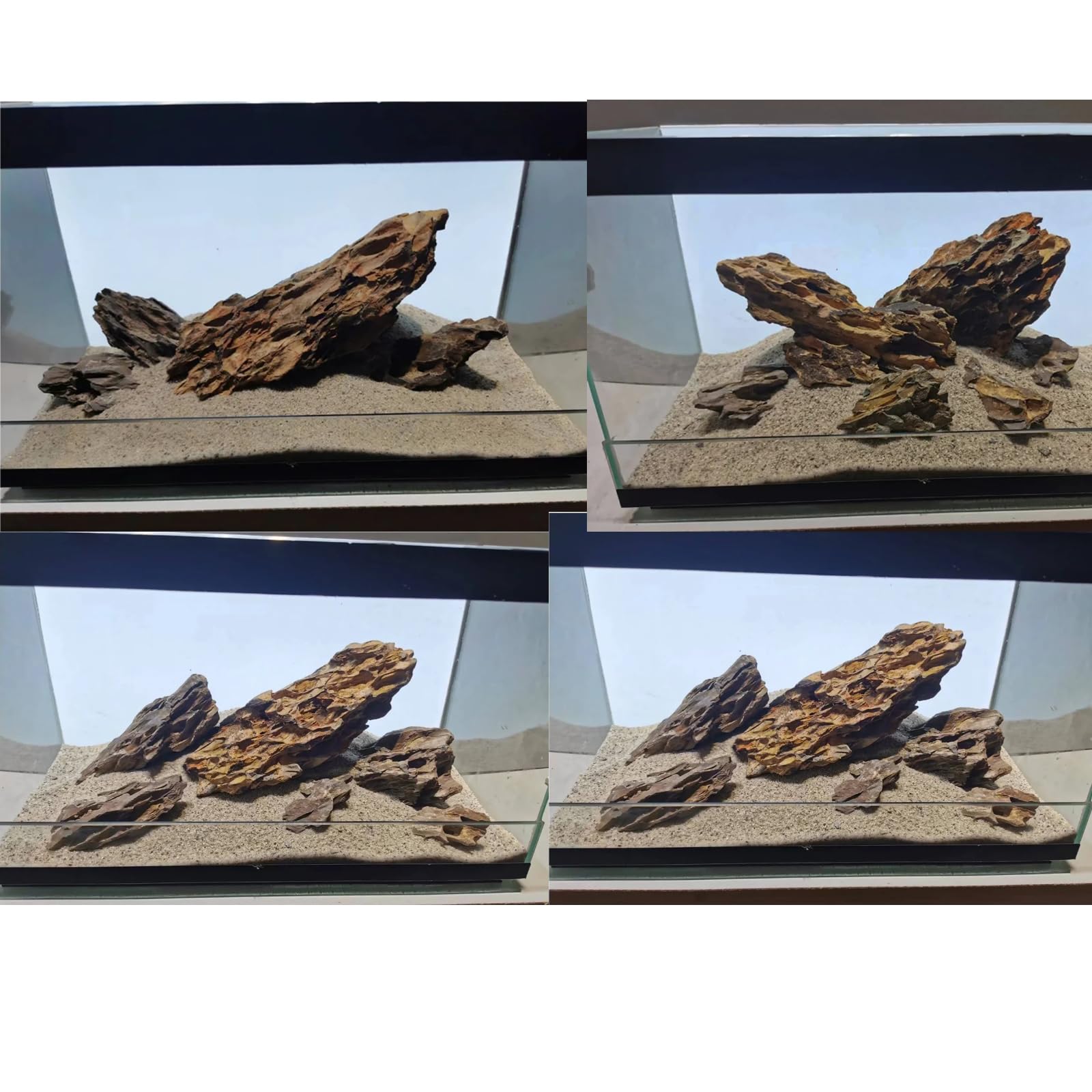 Unocho Aquarium Rocks Natural Dragon Stone 20LB Fish Tank Rocks for Aquariums Landscaping Model Tank Decoration-2-8 inches