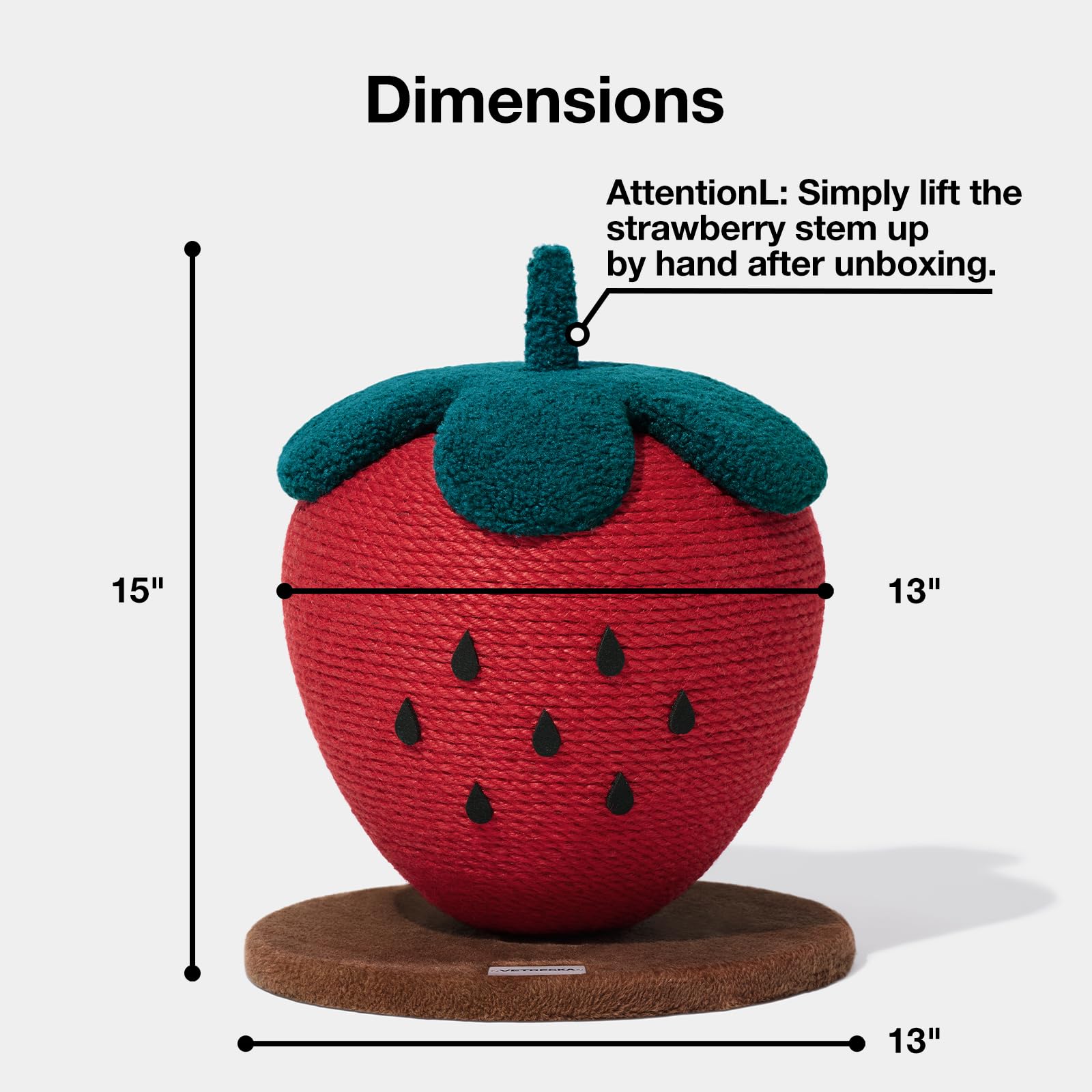 Vetreska Strawberry Cat Scratching Post, Cute Cat Scratcher With Sisal Rope, Vertical Cat Scratch Post For Indoor Cat And Kitten