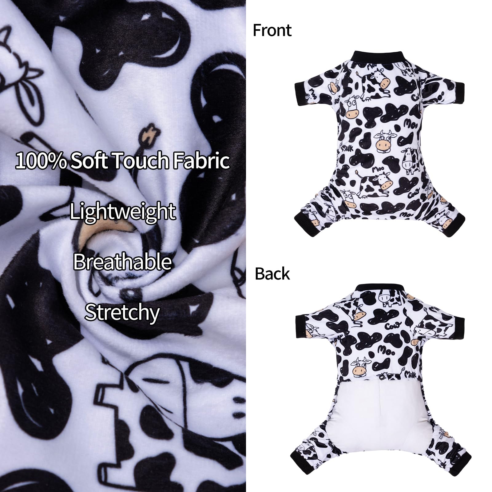 Cutebone Dog Halloween Pajamas Puppy Onesies Christmas Small Dogs Soft Pjs Coat Cat Apparel Comfy Pet Clothes Outfit Doggie Bodysuit P281M