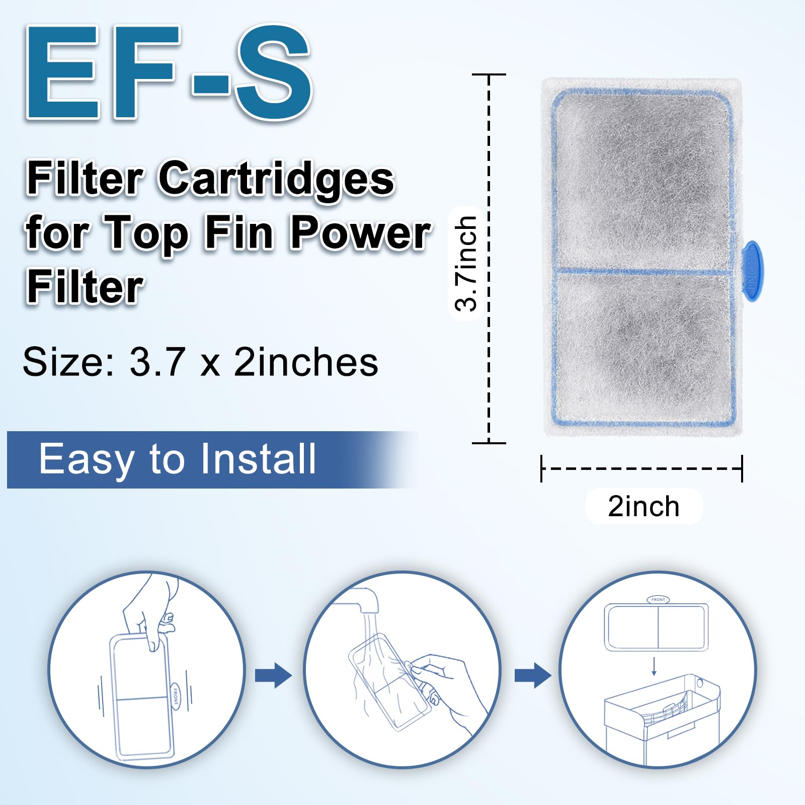 Driamor 8 Pack Filter Cartridges For Top Fin Ef-S Element And Bf5 Bettaflo Filter, Thickened Fish Tank Replacement Filters Cartr