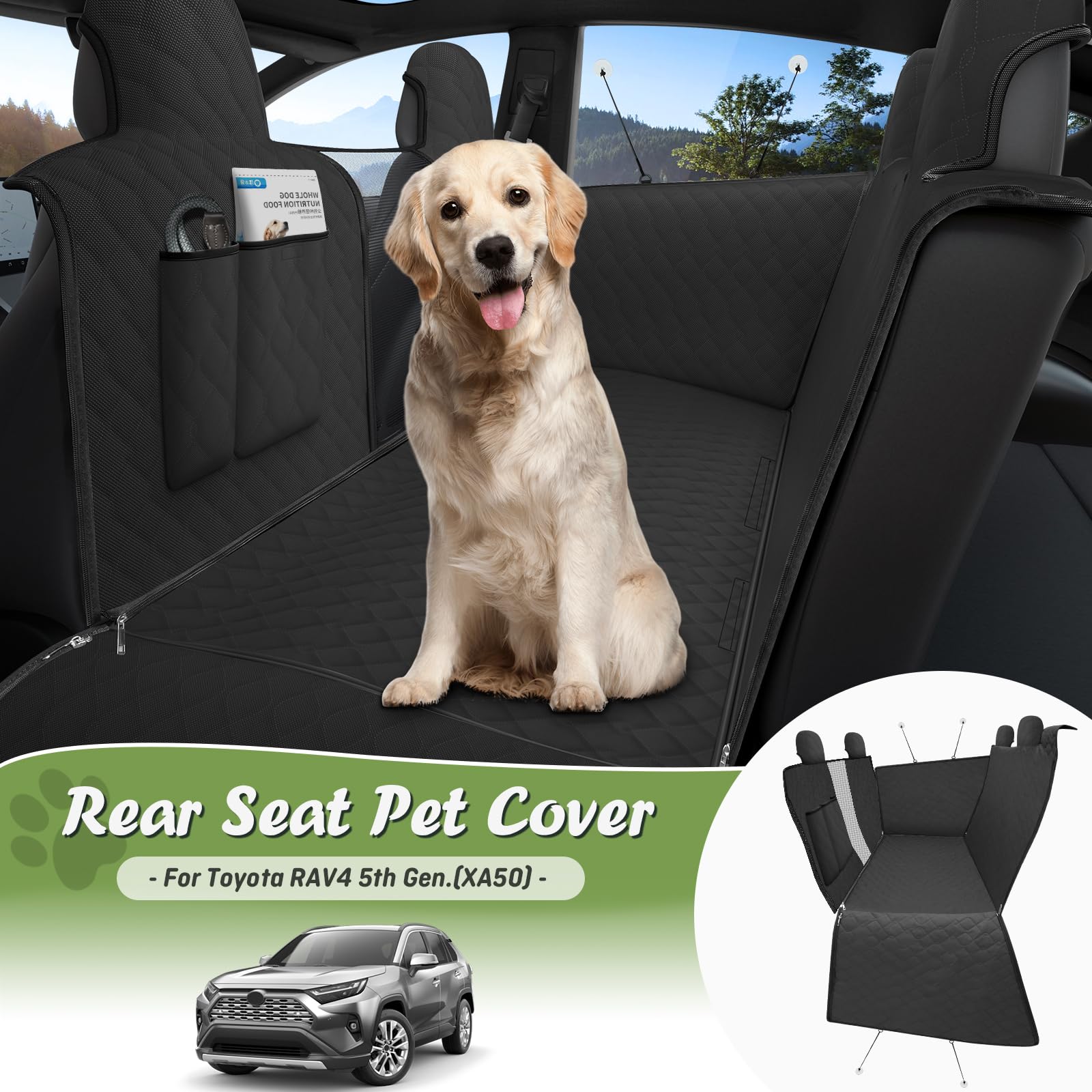 Shademax Custom For Toyota Rav4 Dog Seat Cover For Back Seat 2025 2024-2019 Dog Car Seat Cover For Rear Seat Pet Mat Suv Backsea