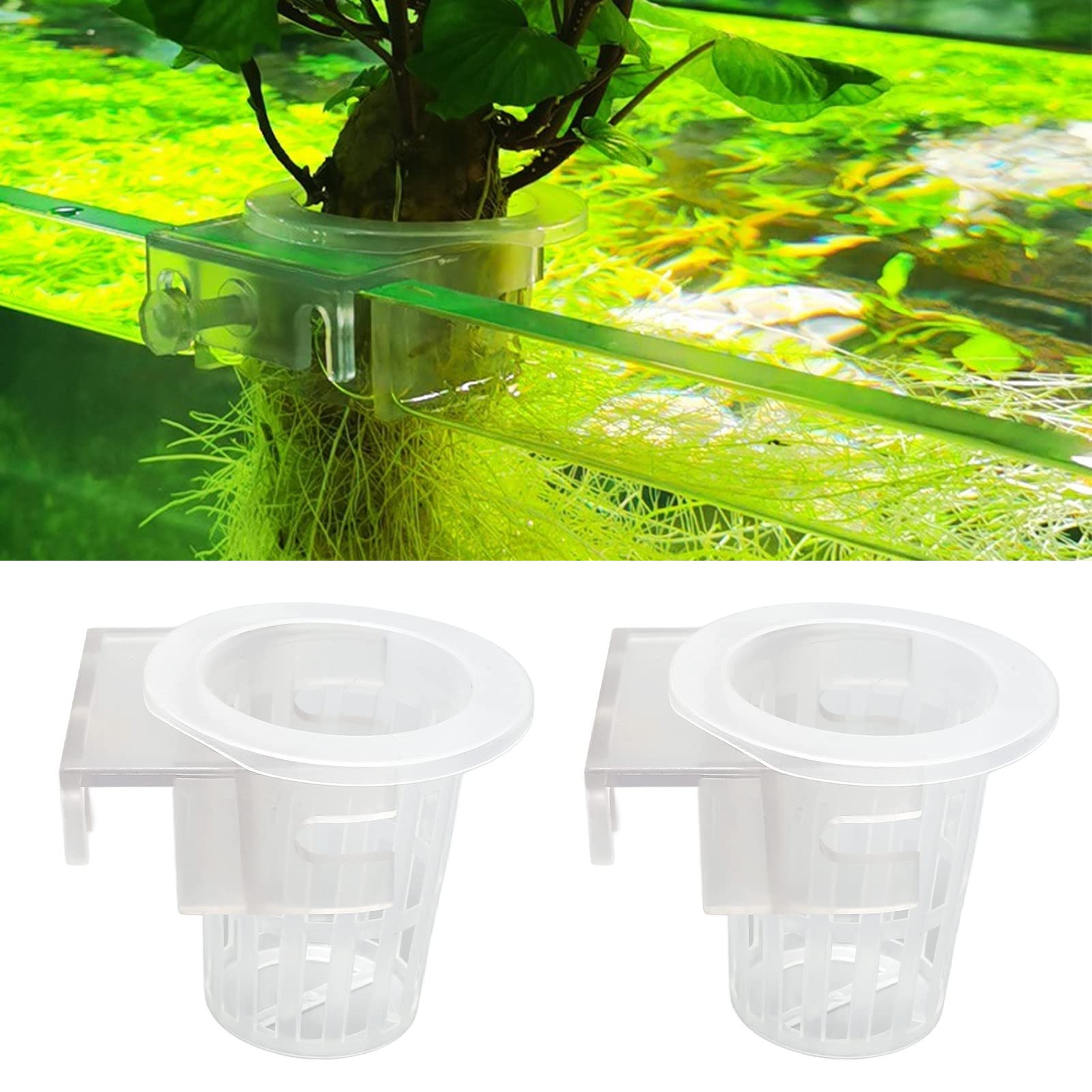 Hanging Aquarium Plant Holder, Aquatic Plants Holder With Fixed Frame Aquarium Planter Cup Aquarium Decorations Plants Pot For D