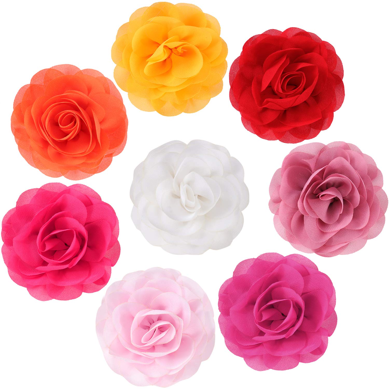 Willbond 8 Pieces Dog Flowers Collar Pet Charms Flower 8 Cm Cat Pet Bow Tie For Puppy Dog Collar Grooming Accessories(Multi-Color)