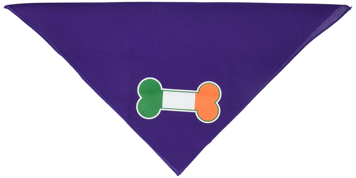 Mirage Pet Products Bone Flag Ireland Screen Print Bandana for Pets, Small, Purple