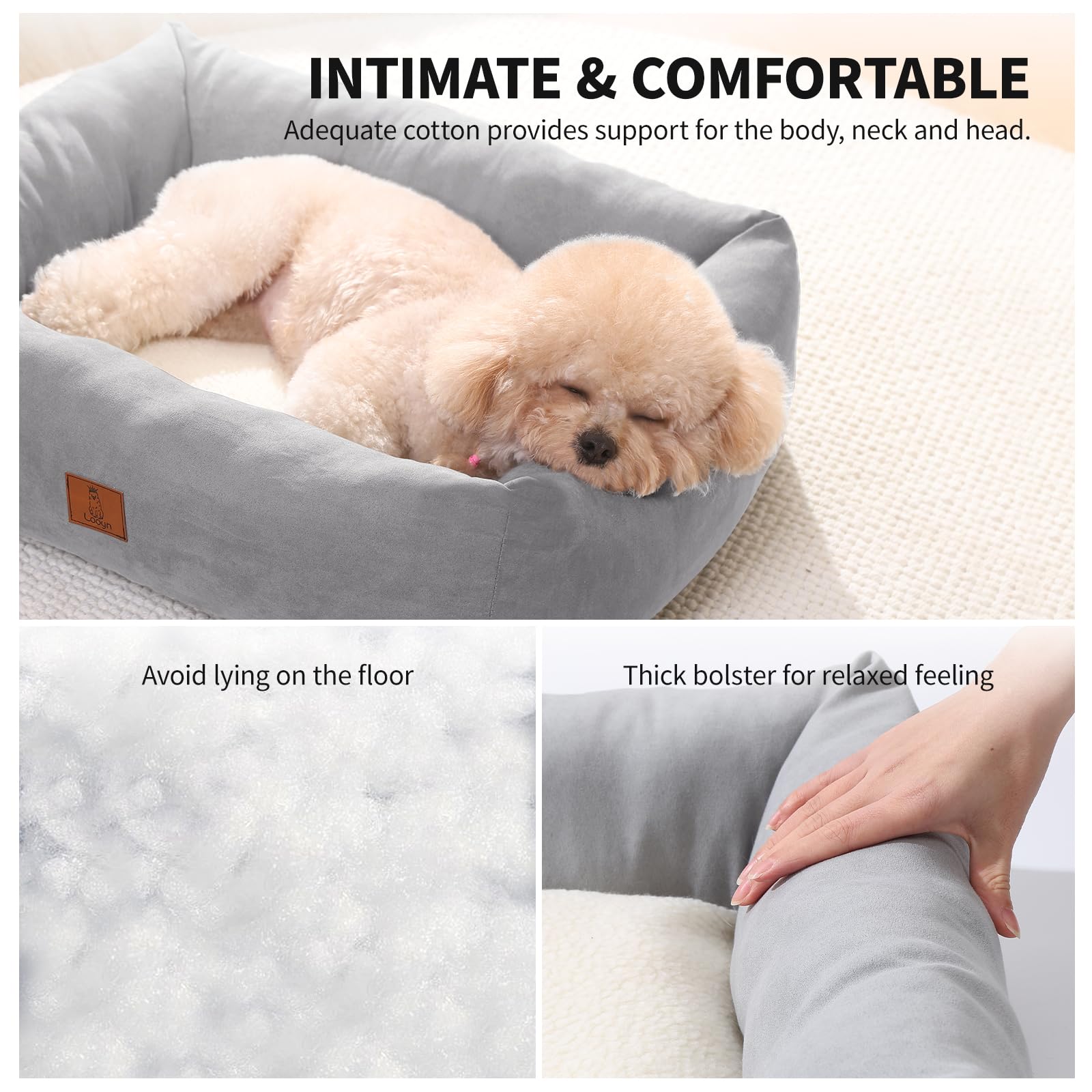 Looyn 25In Dog Bed For Small Medium Sized Dogs - Washable Rectangle Puppy Bed For Indoor Outdoor, Cozy Pet Bed With Support Pill