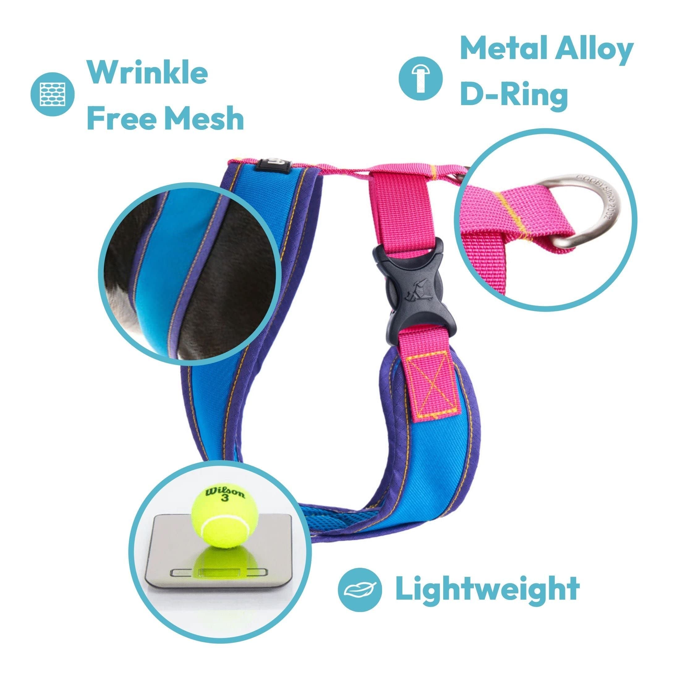 Gooby Comfort X Step In Harness V2 - X-Large, Navy(Red) - No Pull Small Dog Harness With Patented Adjusting Choke-Free X Frame -