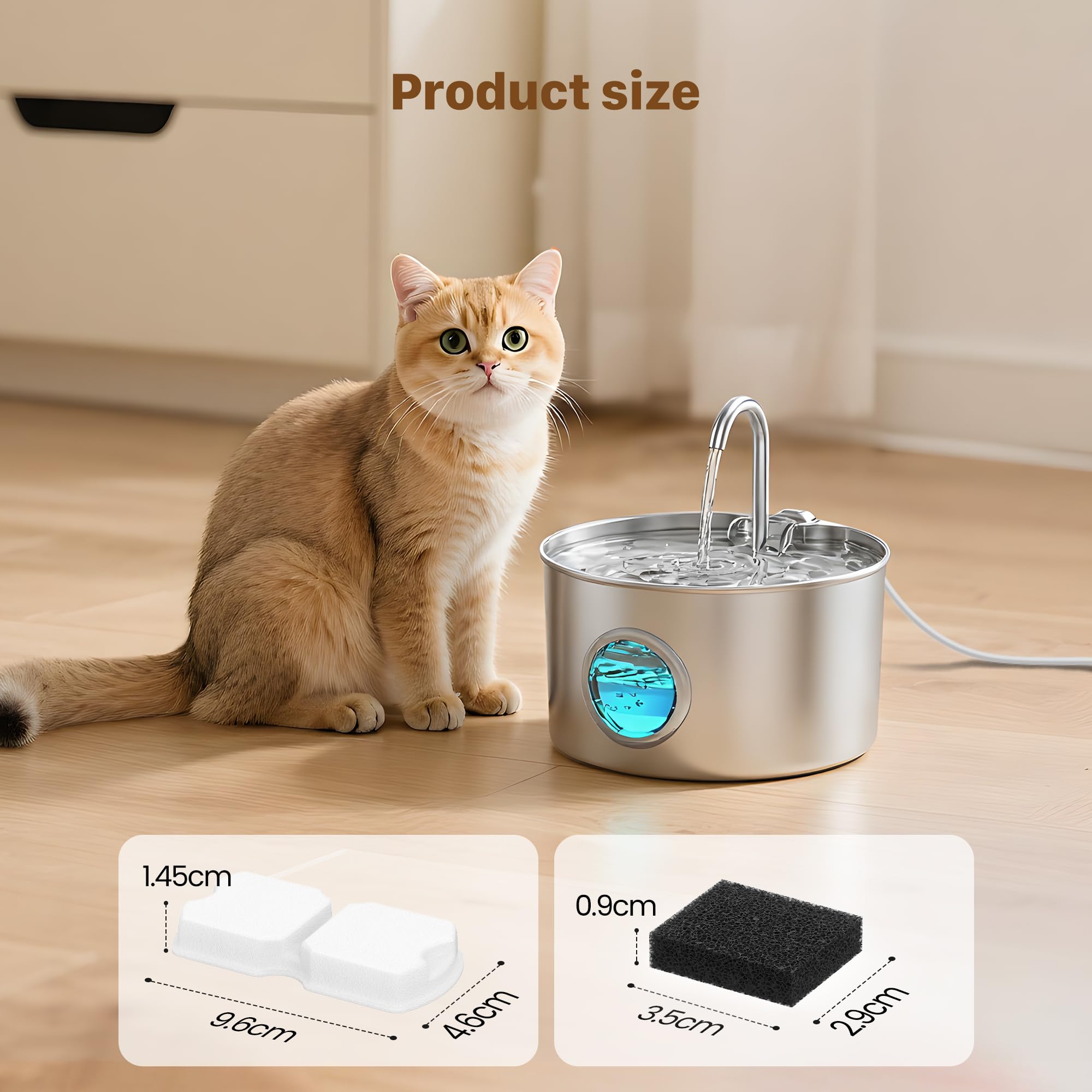 Giotohun Cat Water Fountain Filter Replacement: 12 Cat Fountain Filter - 12 Pet Fountain Filter - 6 Carbon Filters & 6 Foam Filt