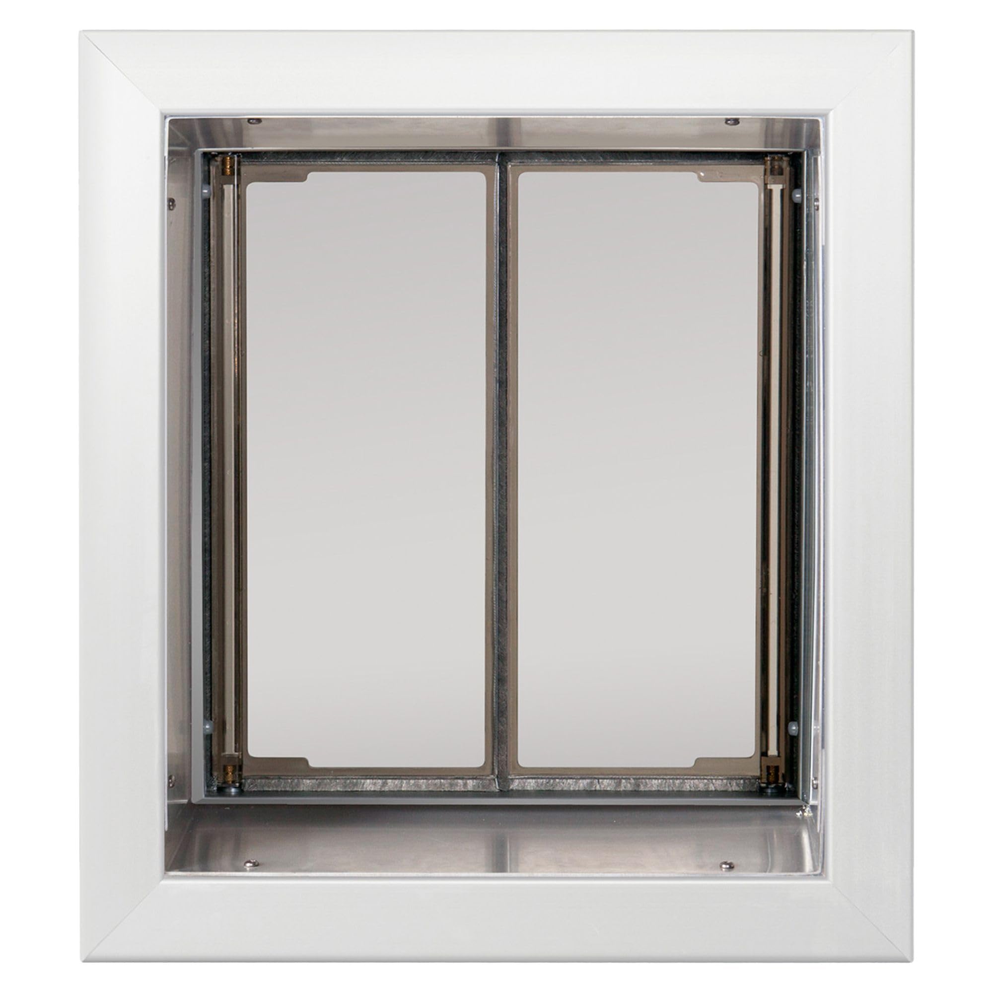 PlexiDor Performance Pet Doors for Dogs and Cats - Wall Mount Dog Door with Lock and Key - White, Medium Size