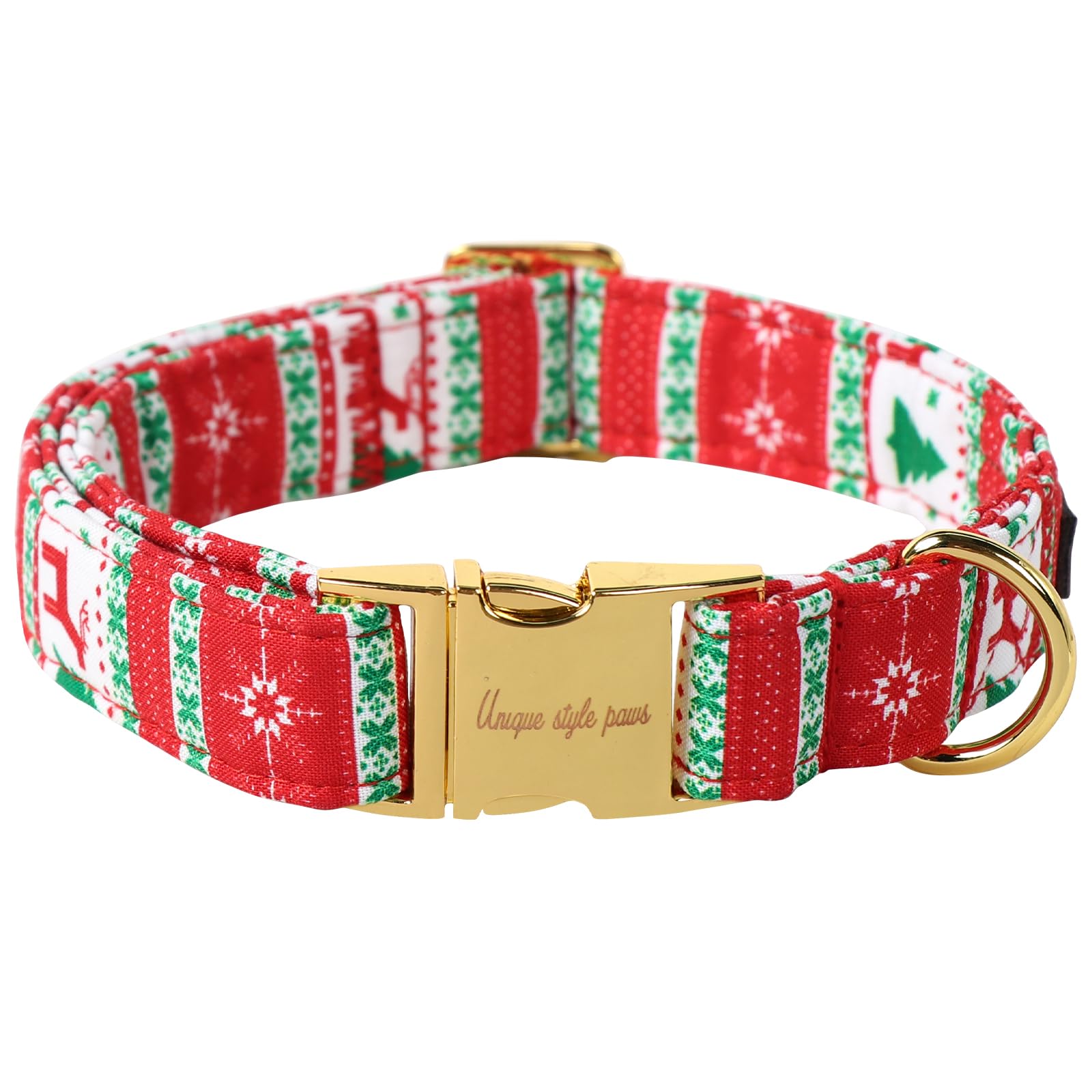 Unique Style Paws Christmas Dog Collar Metal Buckle Christmas Tree Puppy Collar Gift Durable Cute Collar For Small Medium Large 