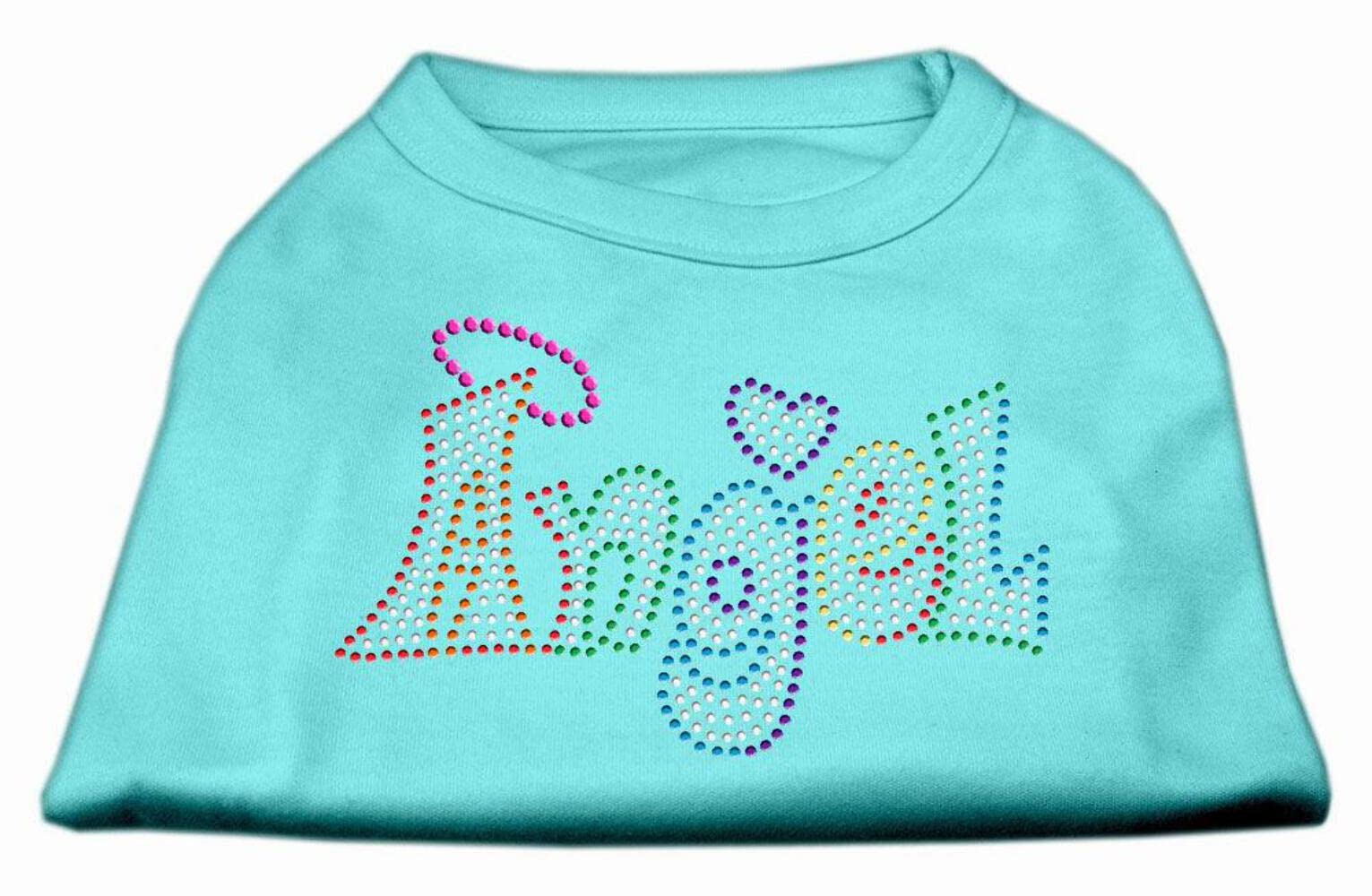 Mirage Pet Products Technicolor Angel Rhinestone Pet Shirt Aqua Xs (8)