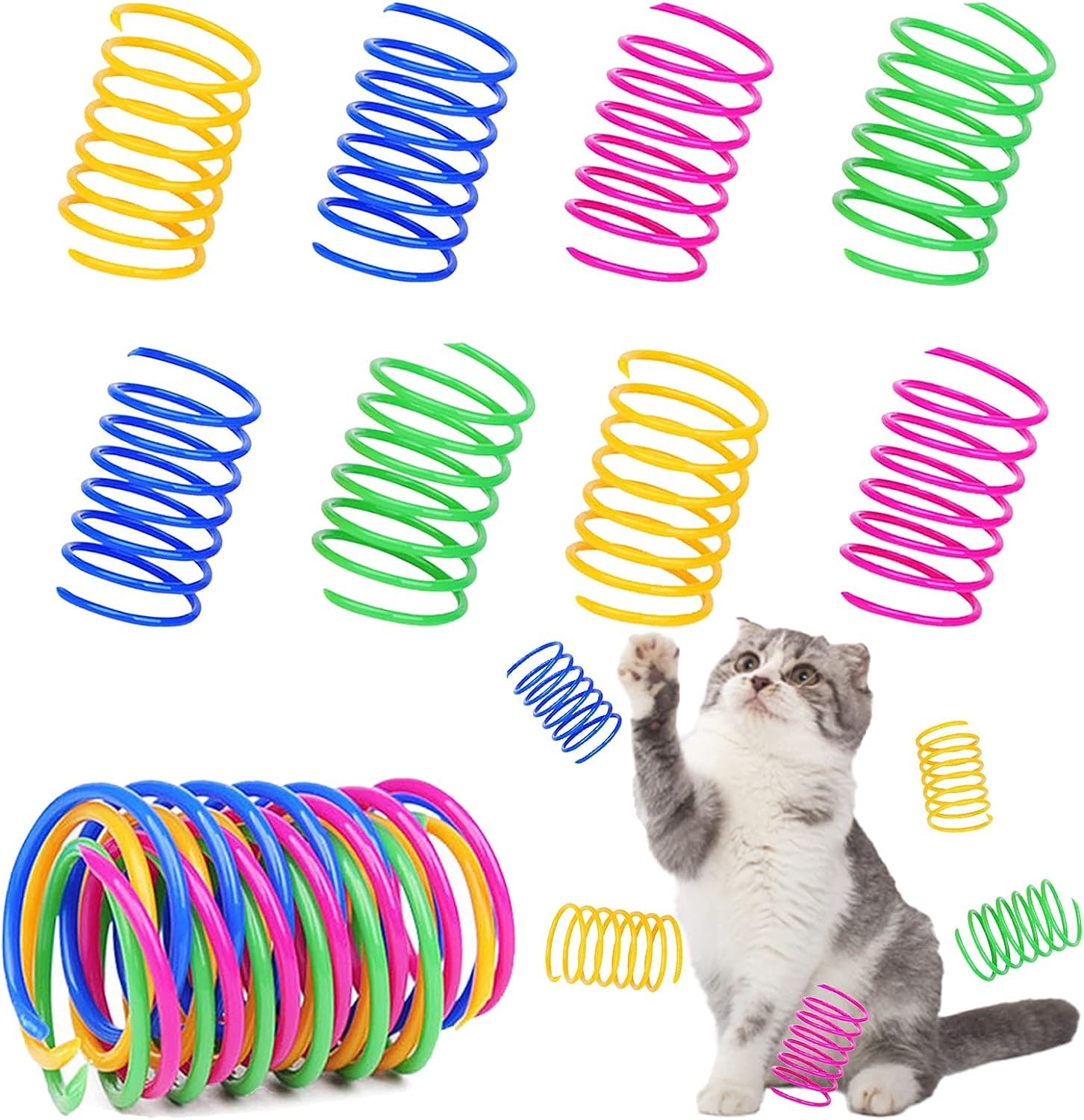 Inralimot 8 Pcs Interactive Cat Toys  Colorful Springs For Indoor Cats  Active Play For Swatting, Biting, Hunting