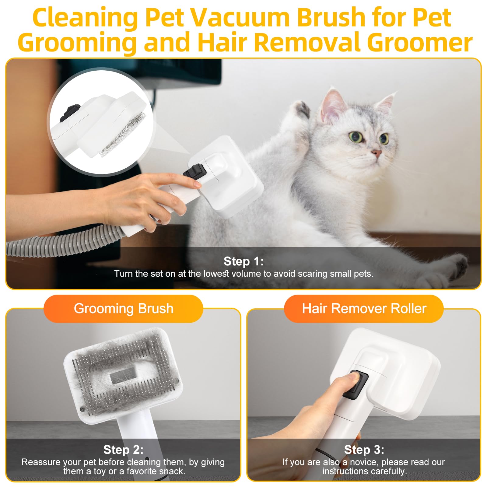Dog Grooming Kit, Dog Grooming Vacuum, Pet Grooming Vacuum, 12000P Dog Vacuum For Shedding Grooming, 1.5L Dust Cup Dog Brush Vac