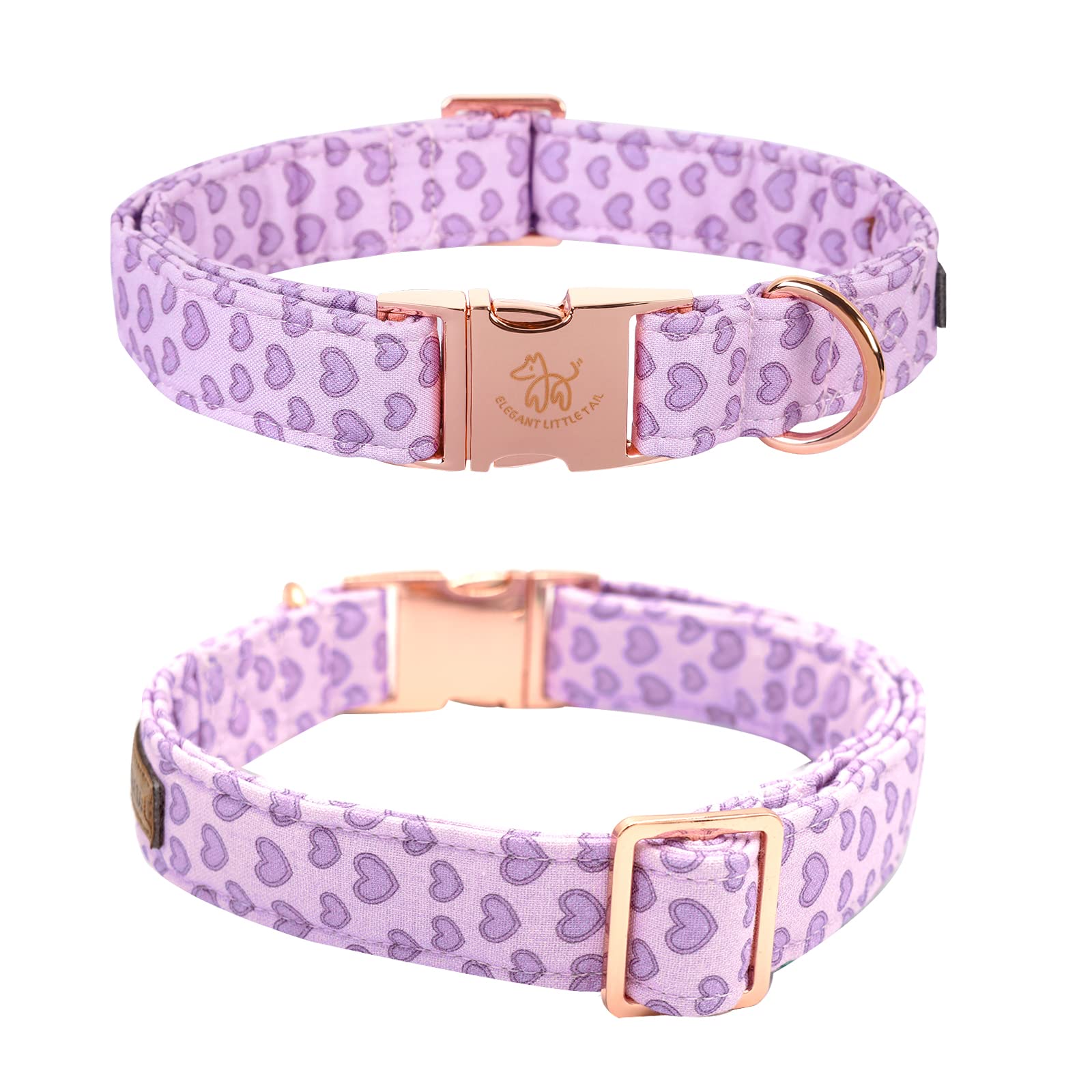 Elegant Little Tail Valentine'S Dog Collar With Bow, Cute Heart Dog Bowtie Pet Gift Dog Collar For Large Dogs