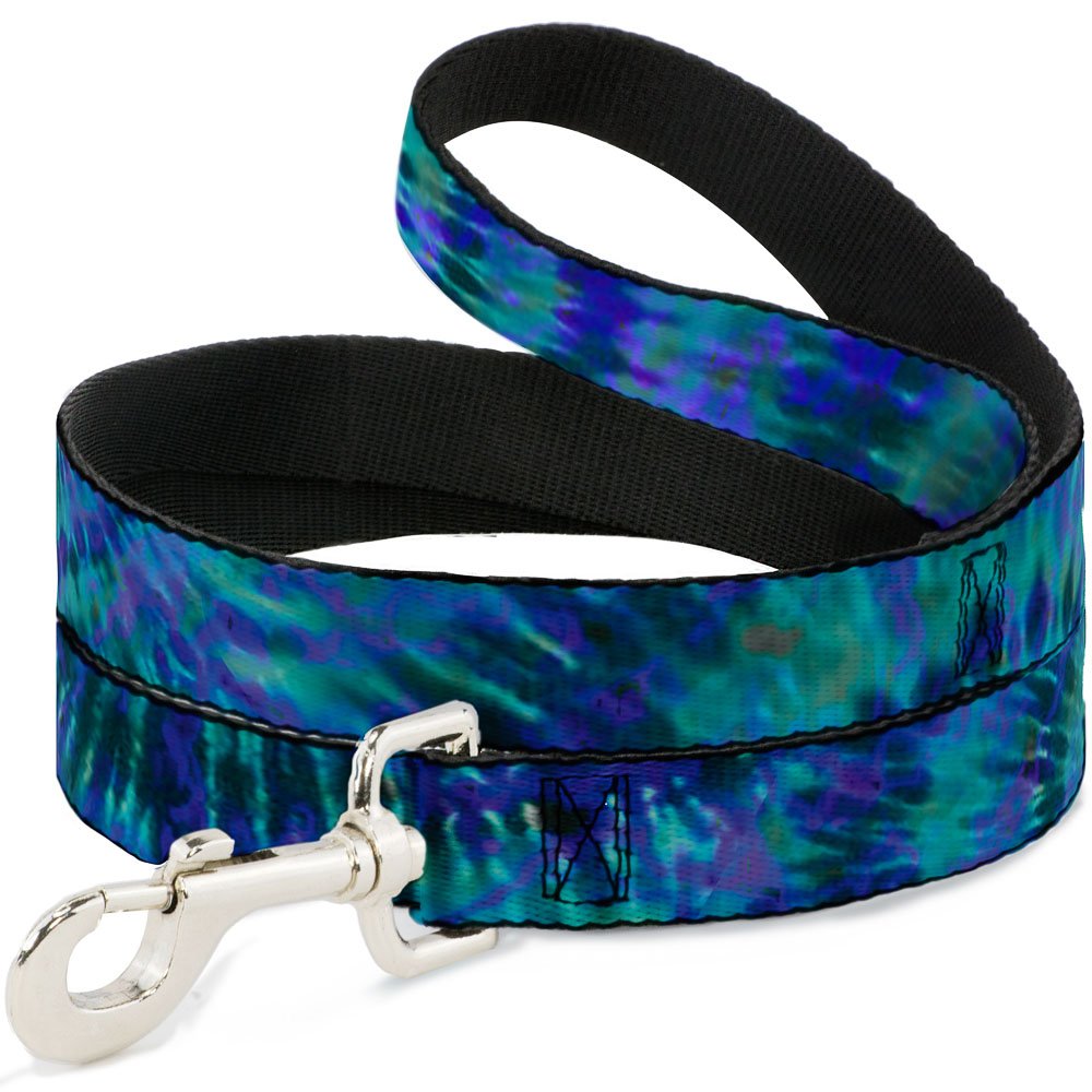 Dog Leash Tie Dye Green Blue Purple 4 Feet Long 1.5 Inch Wide