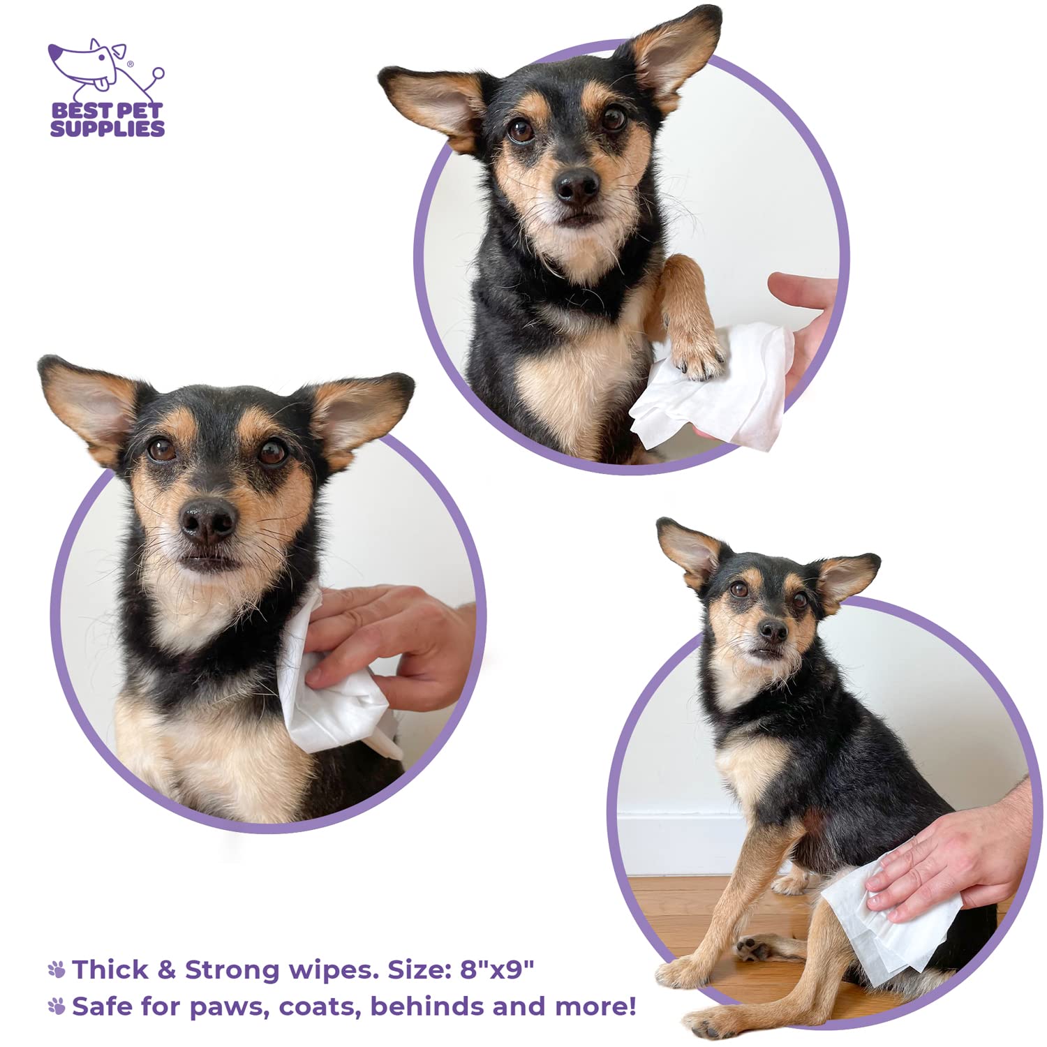 Lavender-Scented Calming Pet Wipes For Dogs & Cats - Extra Soft & Strong Grooming Wipes With Gentle Plant-Derived Formula - By B