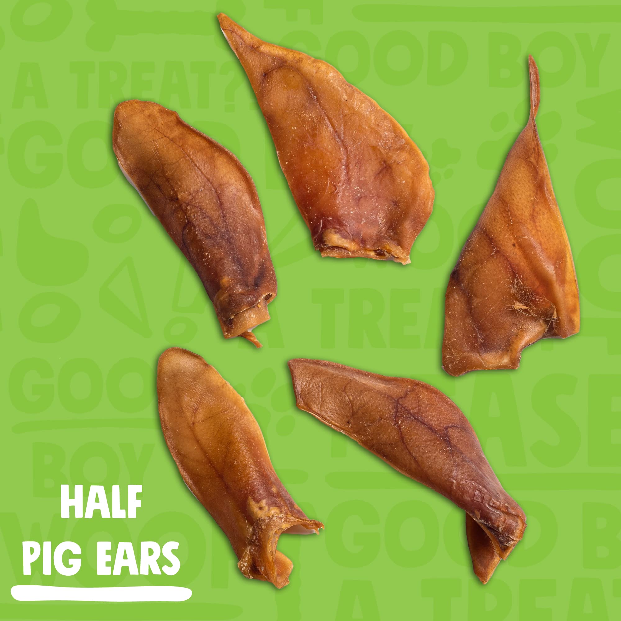 Jolly Barks Natural Half Pig Ears for Dogs Large, Pigs Ears for Dogs - Premium Dog Ear Treat - Dog Chew Treats for Large and Sma