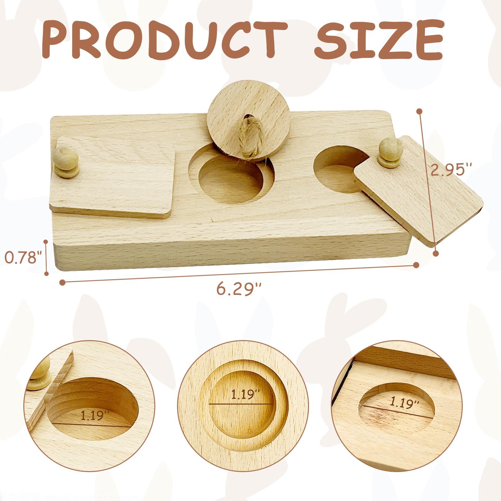 Hamiledyi Guinea Pig Foraging Toys Interactive Wooden Rabbit Toys Sniff n Snack Rabbit Treats Bunny Toys Interactive Hide Treat