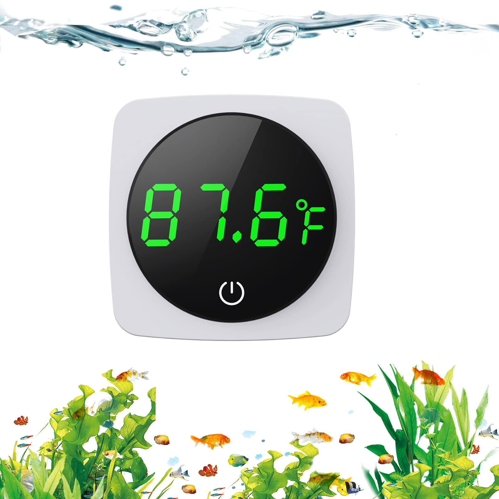 Digital Aquarium Thermometer, Paizoo Led Display Thermometer For Aquarium Fish Tank, High Accurate To ±0.9°F, Touch & Sleep Mode, Thermometer With Temperature Sensor On The Back For Fish, Turtles