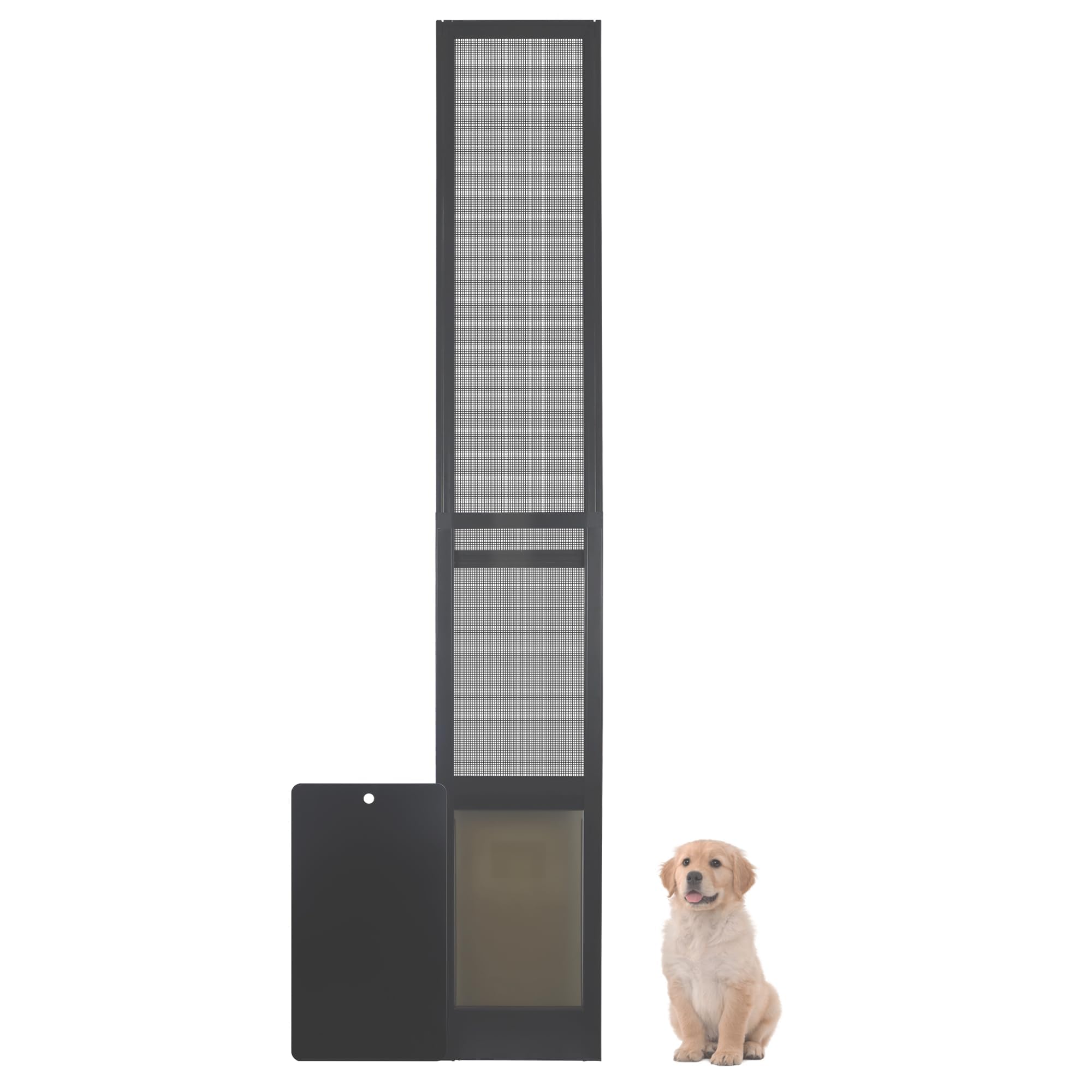Haniml Medium Dog Door For Sliding Glass Doors Doggie Door Insert For Patio Pets Door With Lockable Panel & Magnetic Closure Eas