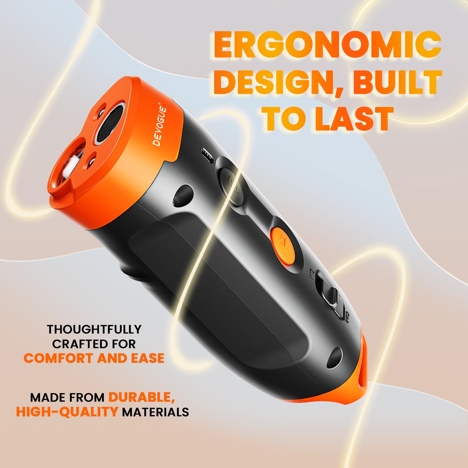 Devogue Dog Bark Deterrent Devices - Rechargeable Anti Barking Device For Dogs - 10 To 12 Meter Long Range Ultrasonic Dog Bark D