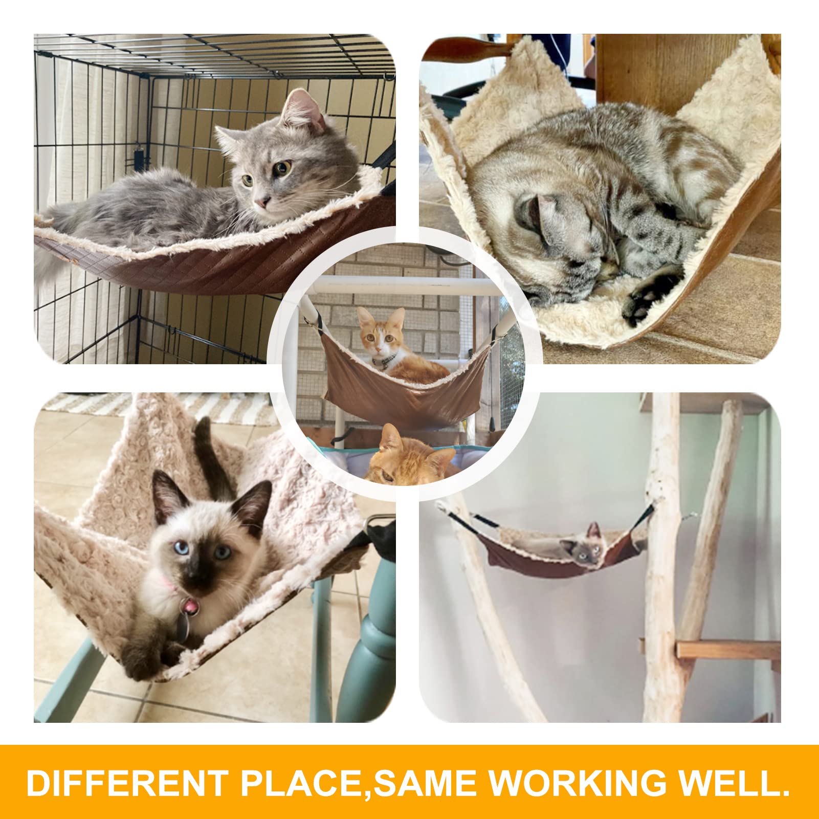 Joyelf Cat Hammock Bed, Medium Reversible Pet Cage Hammock Hanging Soft Pet Bed For Kitten Ferret Puppy Or Small Pet