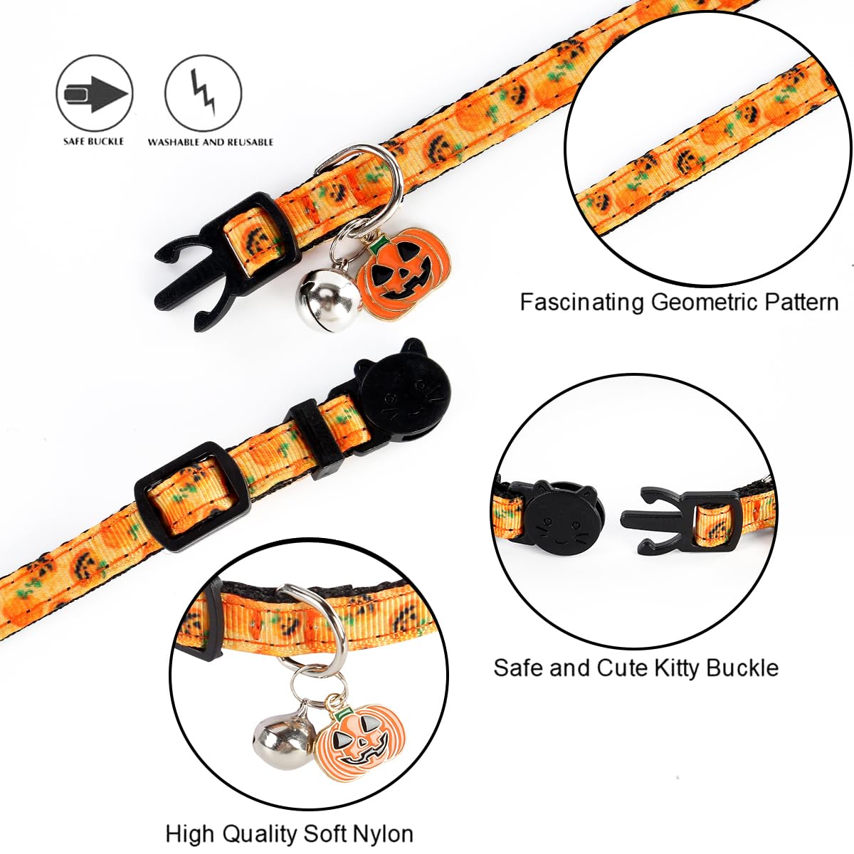 Yizepet Cat Collars With Bells, Breakaway Kitten Collar, Cute Kitty Collar In 4 Pack, Pet Supplies Accessories