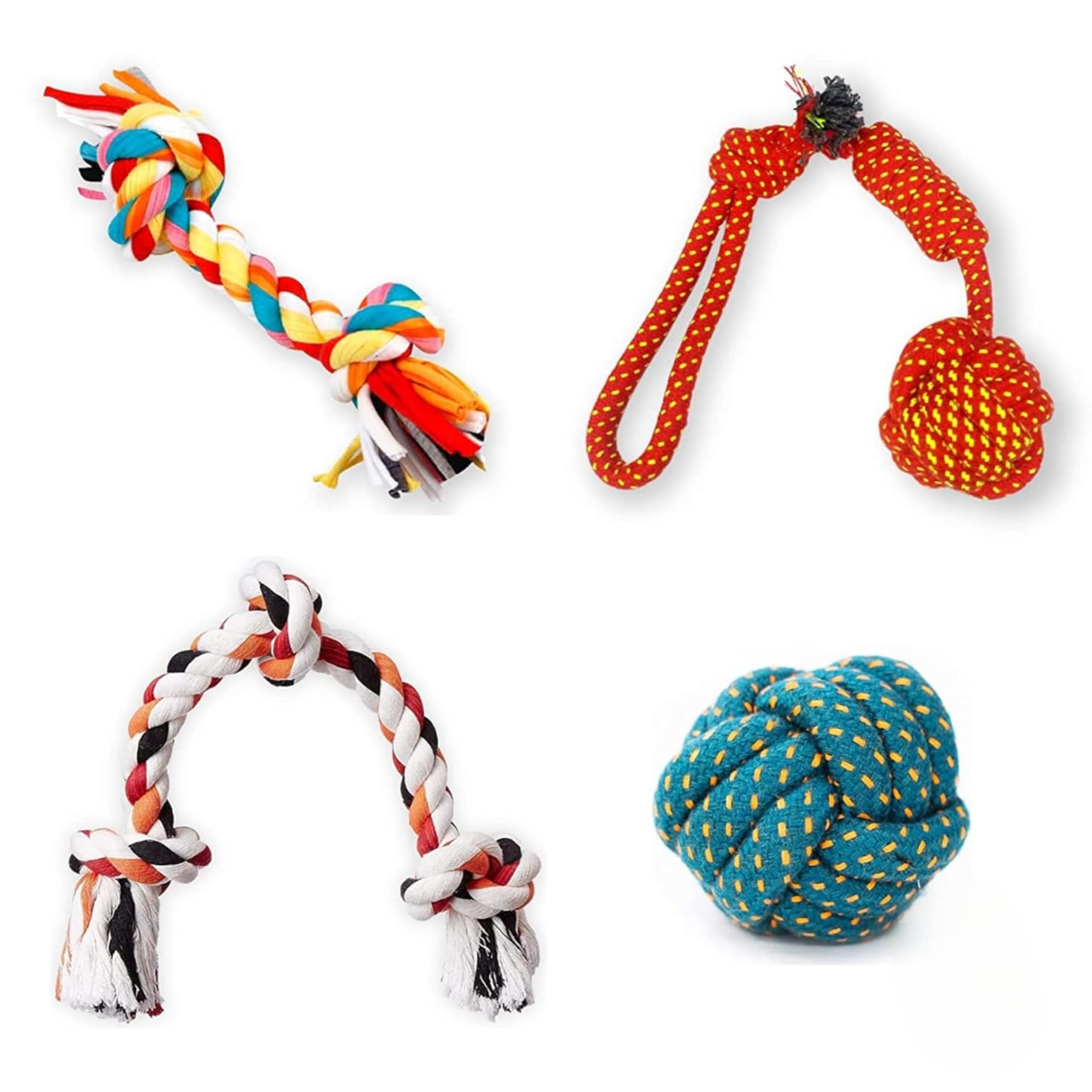Psk Pet Mart Rope Combo Of 4 Chewing Teething Fetching Durable Toys For Puppies And Small To Medium Size Dogs Best Combo Rope To