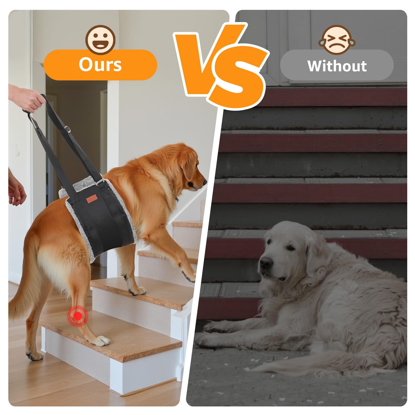 Adjustable Dog Lift Harness, Dog Sling For Large Dogs Hind Leg Support, Soft Lift Support Helps Senior, Injured, Disabled And Af