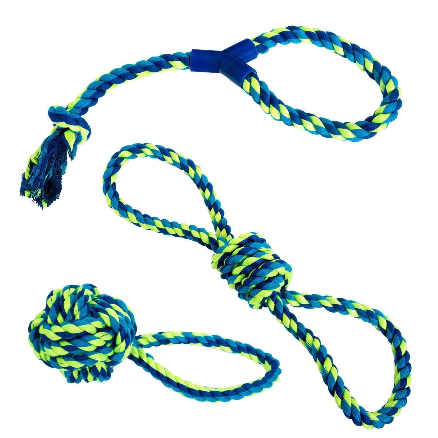 Franklin Pet Supply Co. Dog Rope Toy - 3 Pack of Puppy Rope Toys for Chewing, Tug-of-War, and Fetch - Durable - Non-Toxic Dental