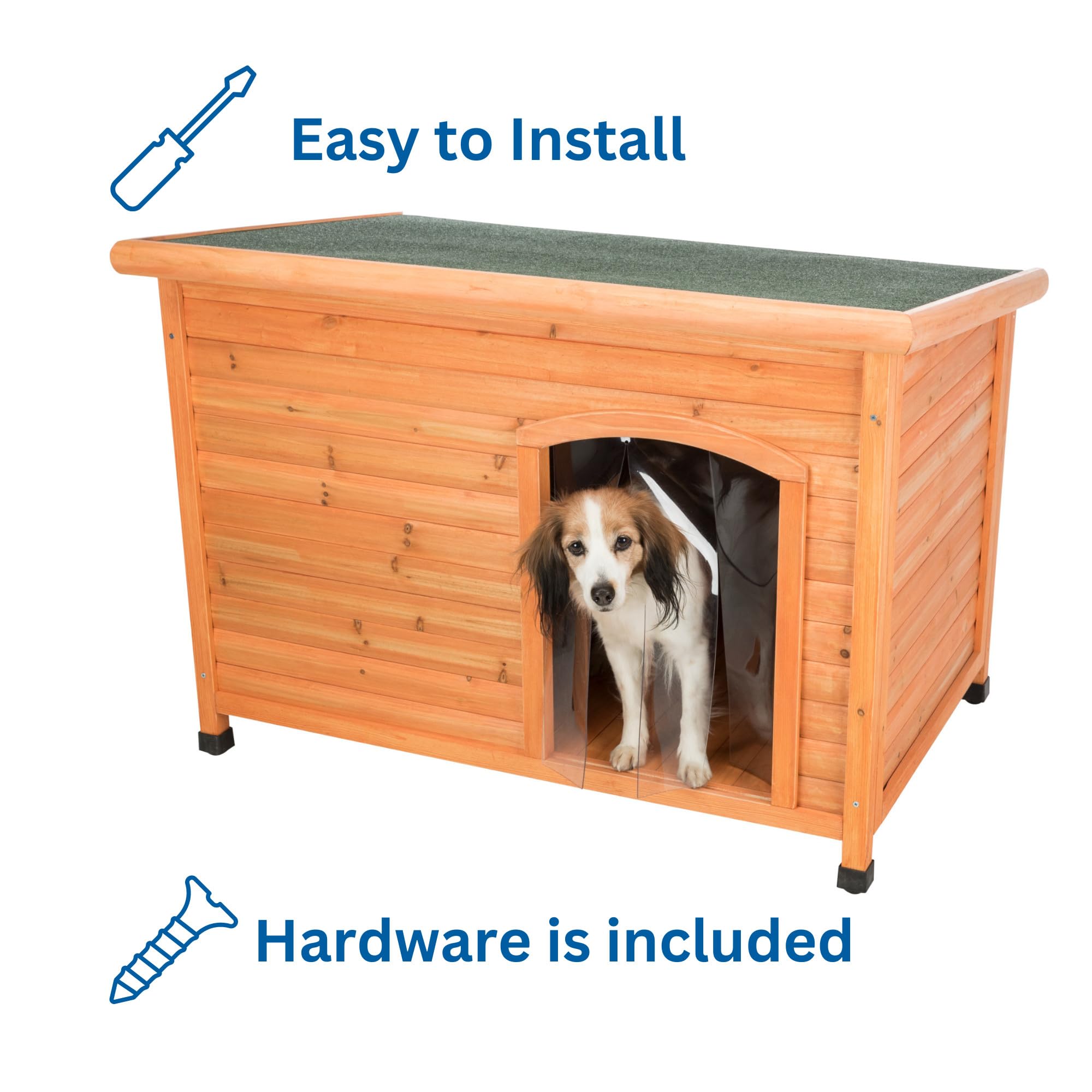 Trixie Vinyl Dog Door Flap, Fits 8.5 X 12-In Wooden Dog House Opening, Replacement Doggie Door Curtain Flap For Wooden Doghouses