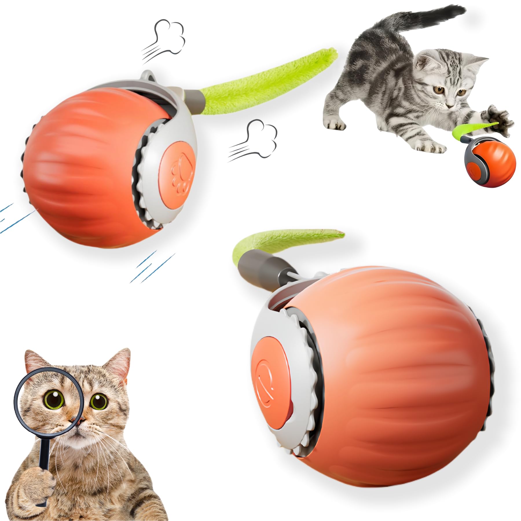 Upgraded Racing Tail 5.0 Indoor Cat Interactive Toy: Sensor Cat Teasing Ball, Pet Electronic Chasing And Exercise Toy, Specially