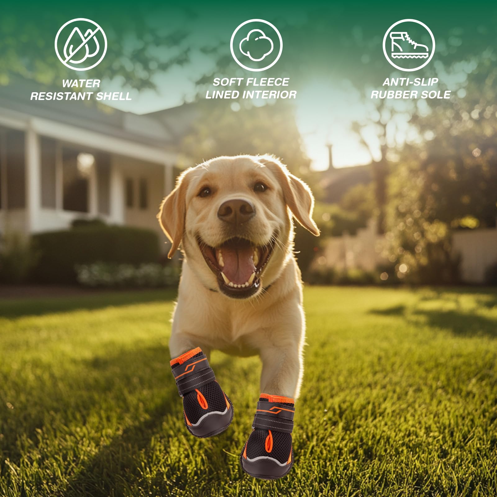 Aokown Dog Shoes For Medium Dogs, Anti-Slip Dog Boots For Winter Snow, Hot Pavement, Dog Booties & Paw Protectors For Hardwood F