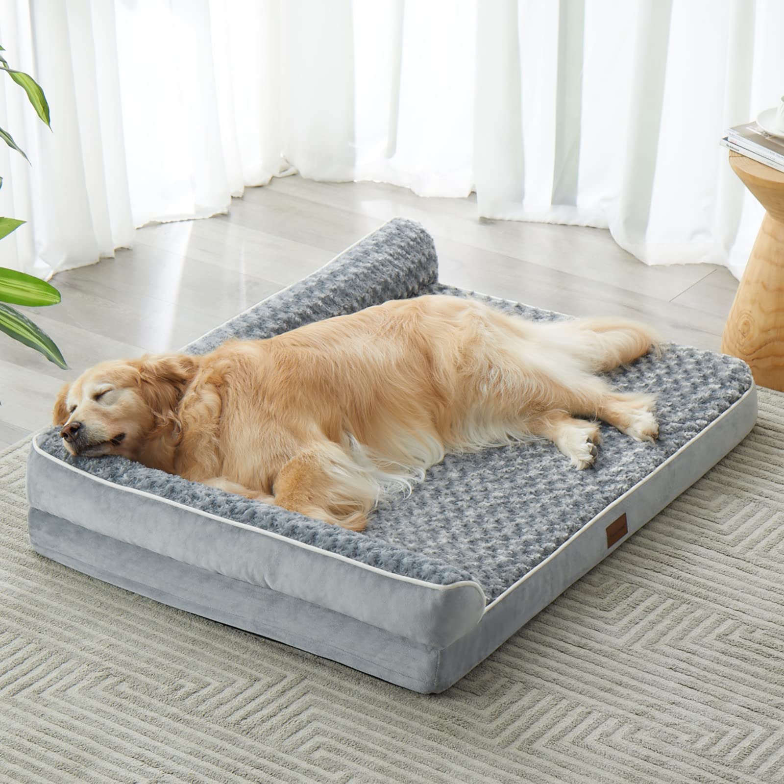 Bfpethome Orthopedic Dog Beds For Extra Large Dogs, Waterproof Sofa Xxl Pet Bed With Sides, Non-Slip Bottom And Egg-Crate Foam B