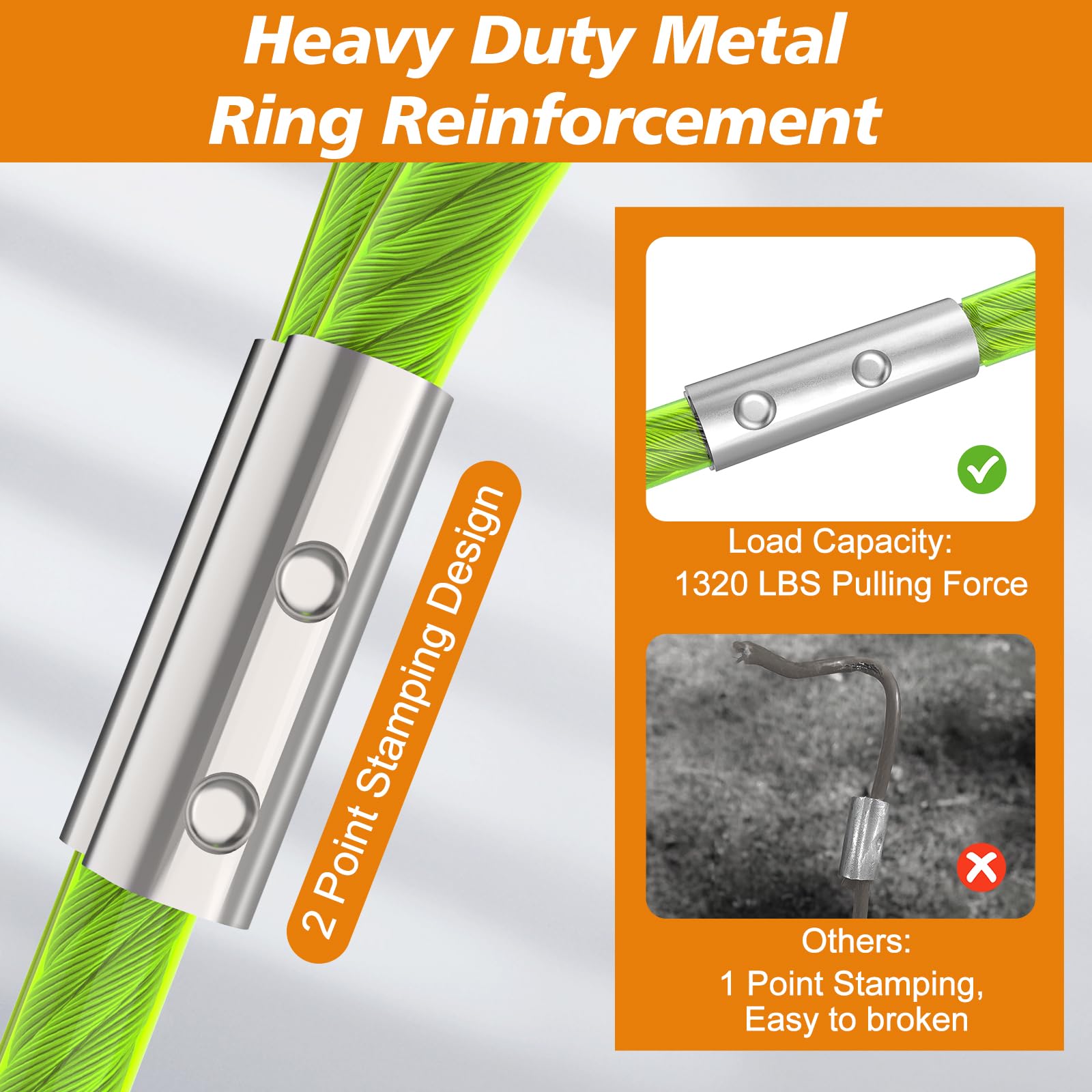 Tresbro 25 Ft Dog Tie Out Cable, Heavy Duty Chains For Outside With Spring Swivel Lockable Hook, Pet Runner Cable Leads For Yard