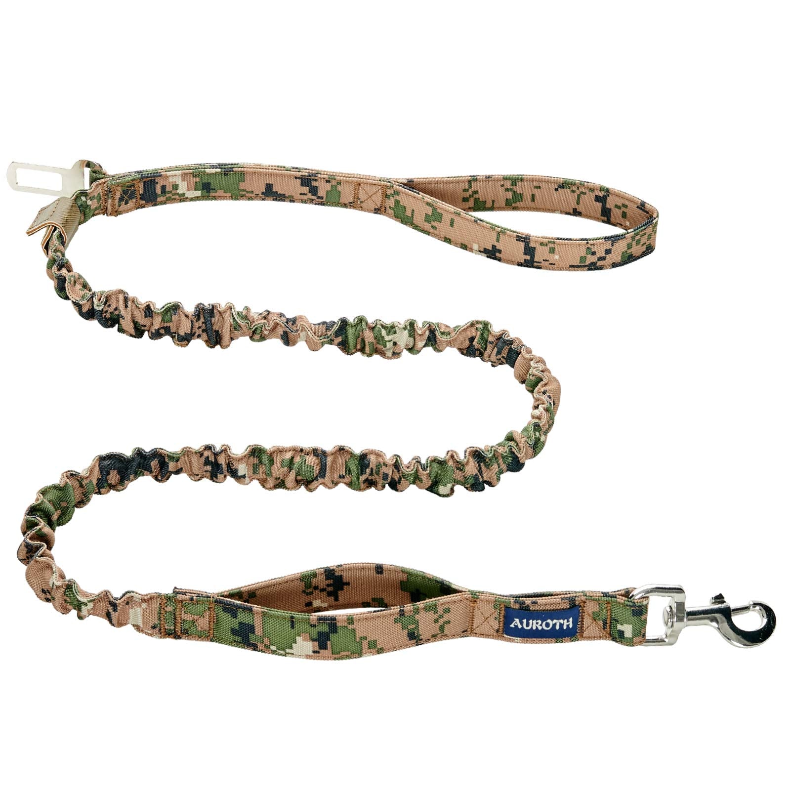 Auroth Dog Leash Large Dogs, Heavy Duty Dog Leash Bungee, No Pull Dog Leash For Shock Absorption, Woodland Camo Dog Training Lea