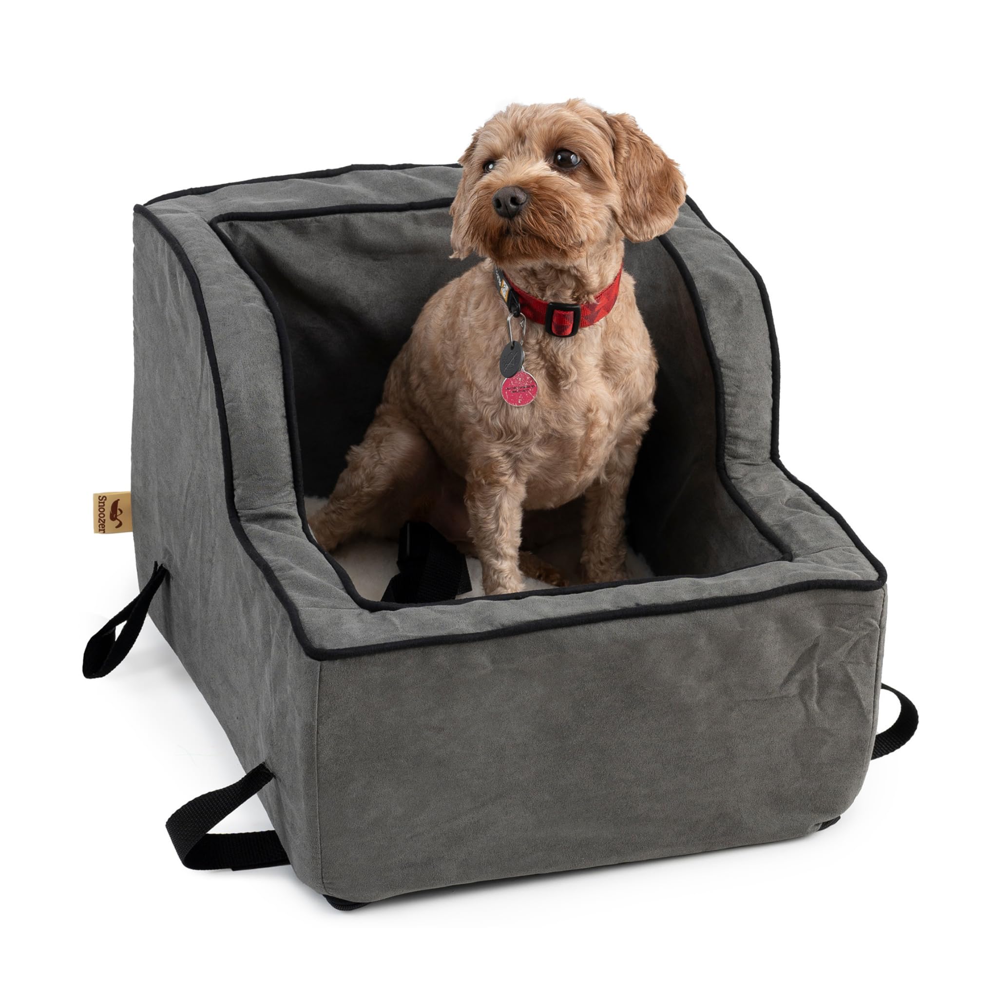 Snoozer High-Back Center Console Dog Car Seat - Middle Console Dog Bed for Small to Medium Sized Pets, Booster Seat for Dogs up 