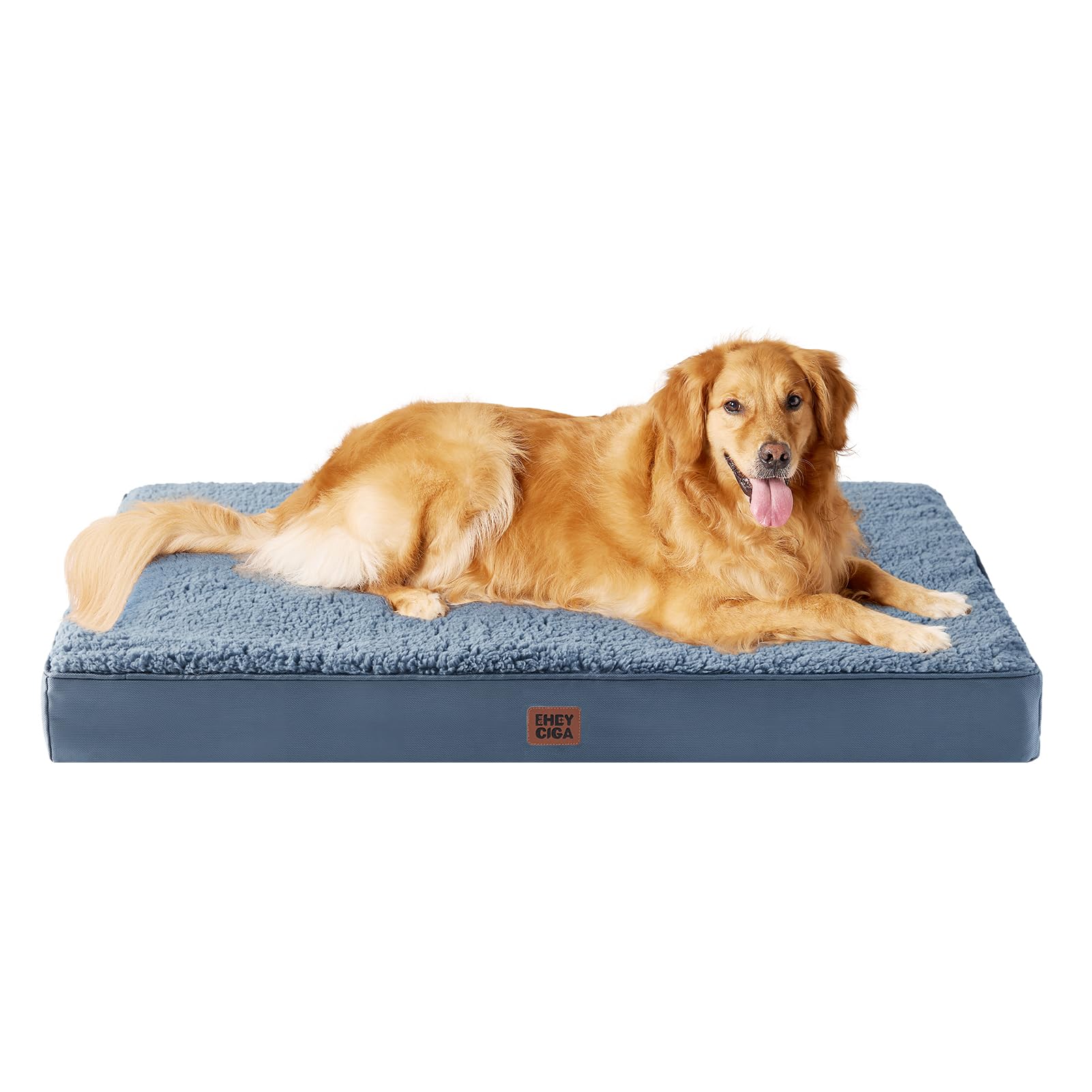Eheyciga Washable Jumbo Dog Beds For Giant Dogs, Xxl Dog Bed With Removable Cover For Crate, Orthopedic Foam Dog Beds For Jumbo Dogs, Spa Blue
