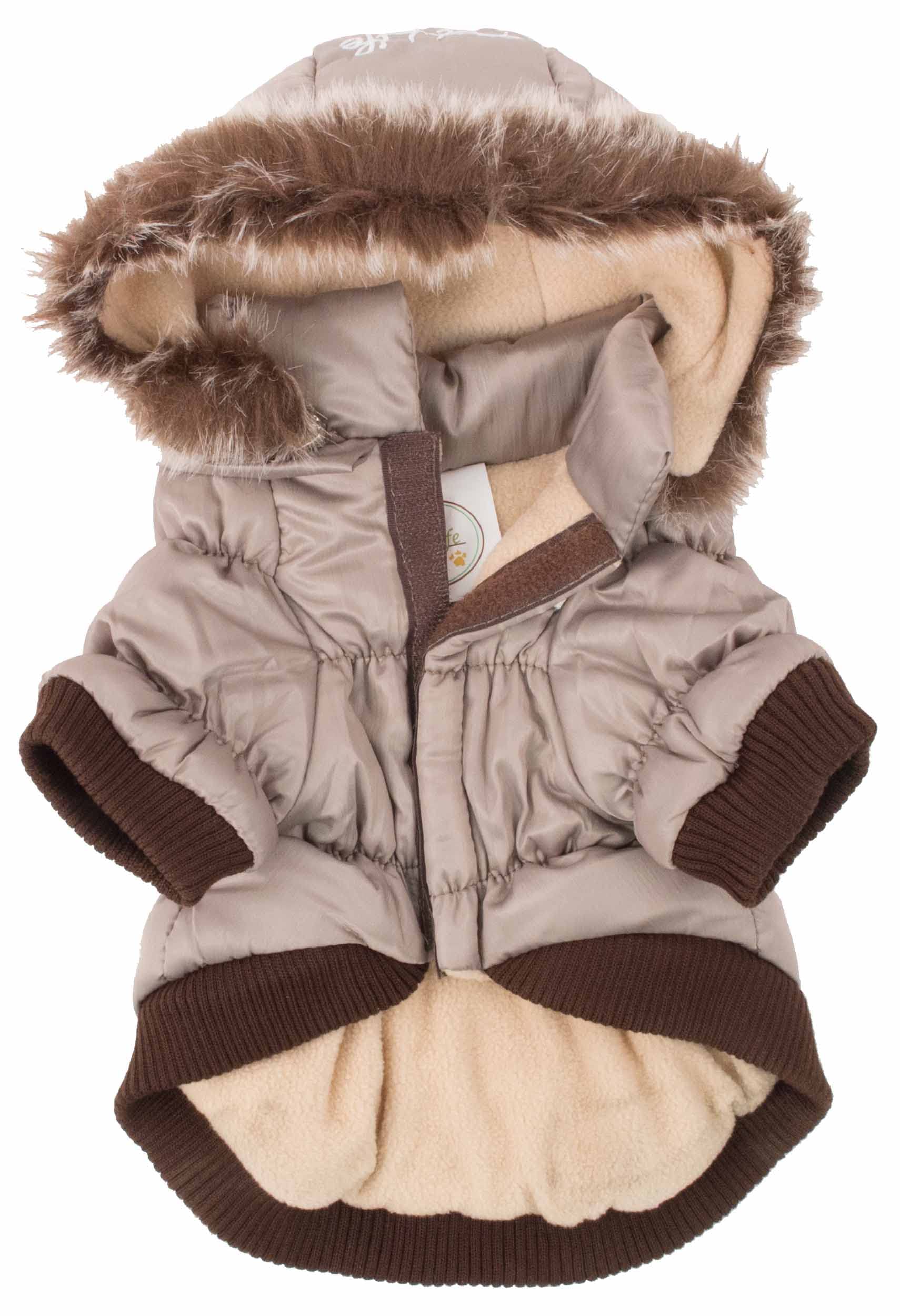 PET LIFE Classic Metallic Fashion Pet Dog Coat Jacket Parka w/ 3M Insulation and Removable Hood, X-Small, Metallic Grey