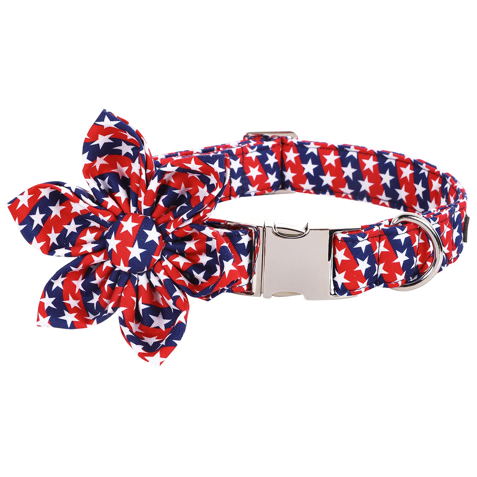 Lionet Paws Dog Collar With Flower, Soft And Comfortable, Adjustable Collar For Medium Dogs Girl, Neck 13.5-22 Inches