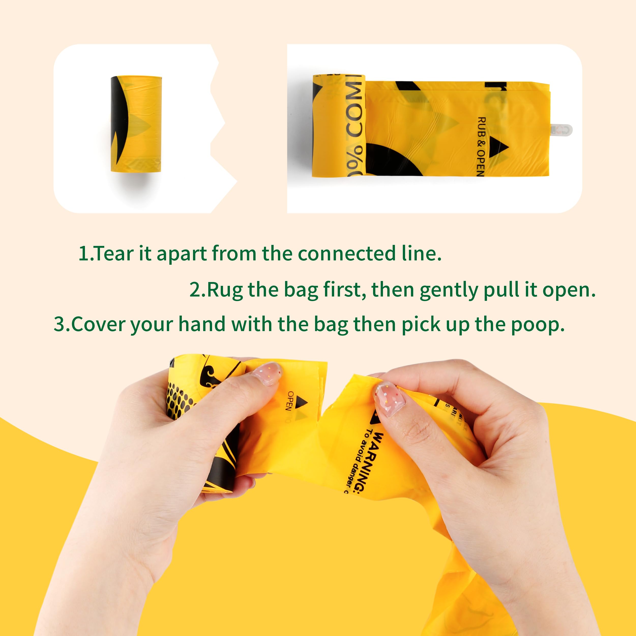 Certified 100% Compostable Poop Bags For Dogs, 270 Count Guaranteed Leak Proof And 18 Microns Extra Thick Dog Waste Bag, 18 Roll