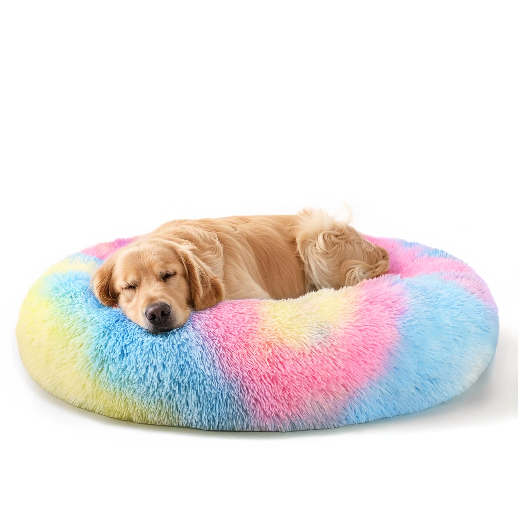 Dog Beds Large Sized Dog and Cats, 32in Pet Beds for Large Pet, Washable Indestructible Extra Large Dog Bed (Rainbow)